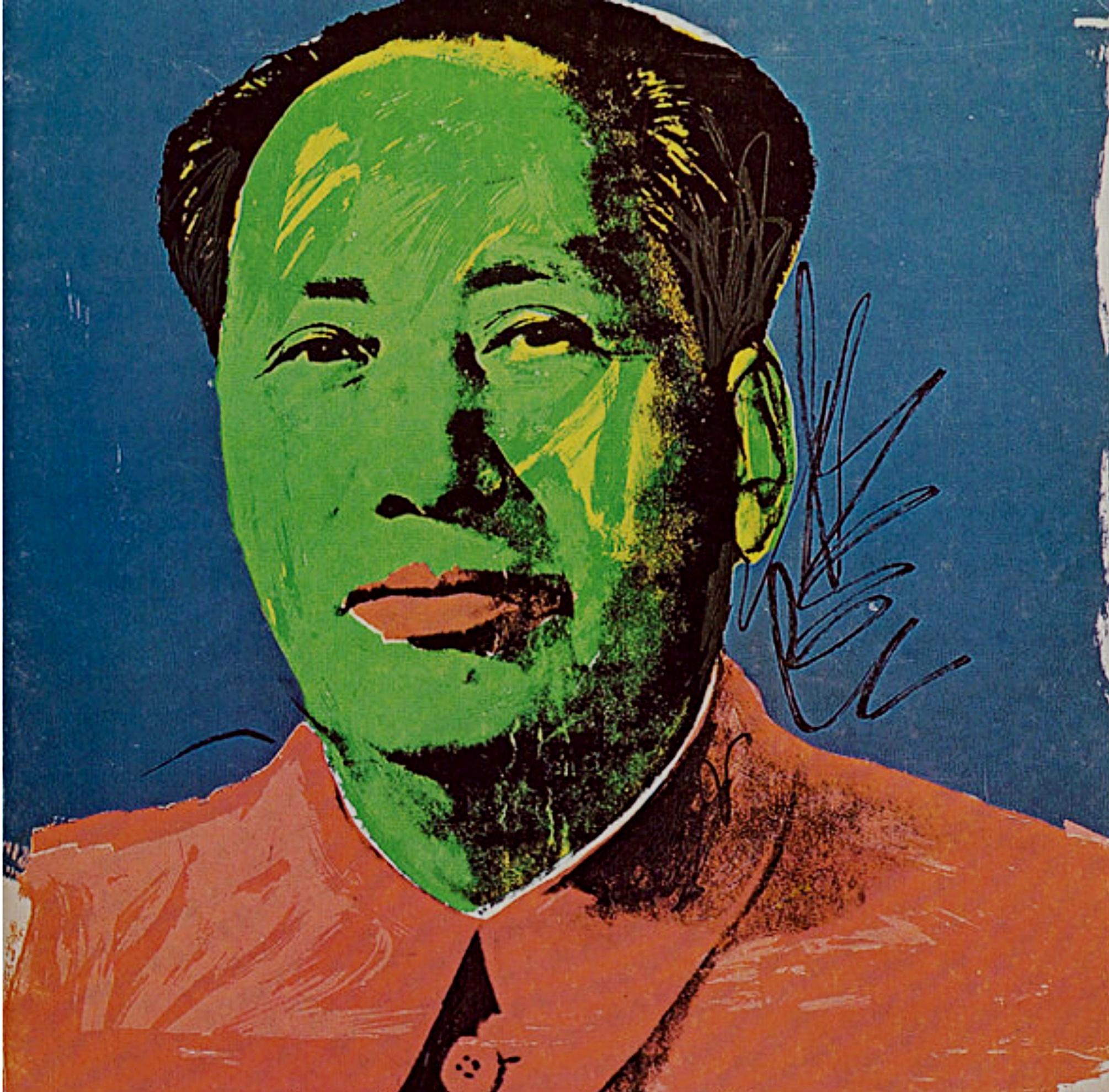 Chairman Mao (Mao Tse-Tung), vintage Leo Castelli exhibition fold-out card - Print by Andy Warhol