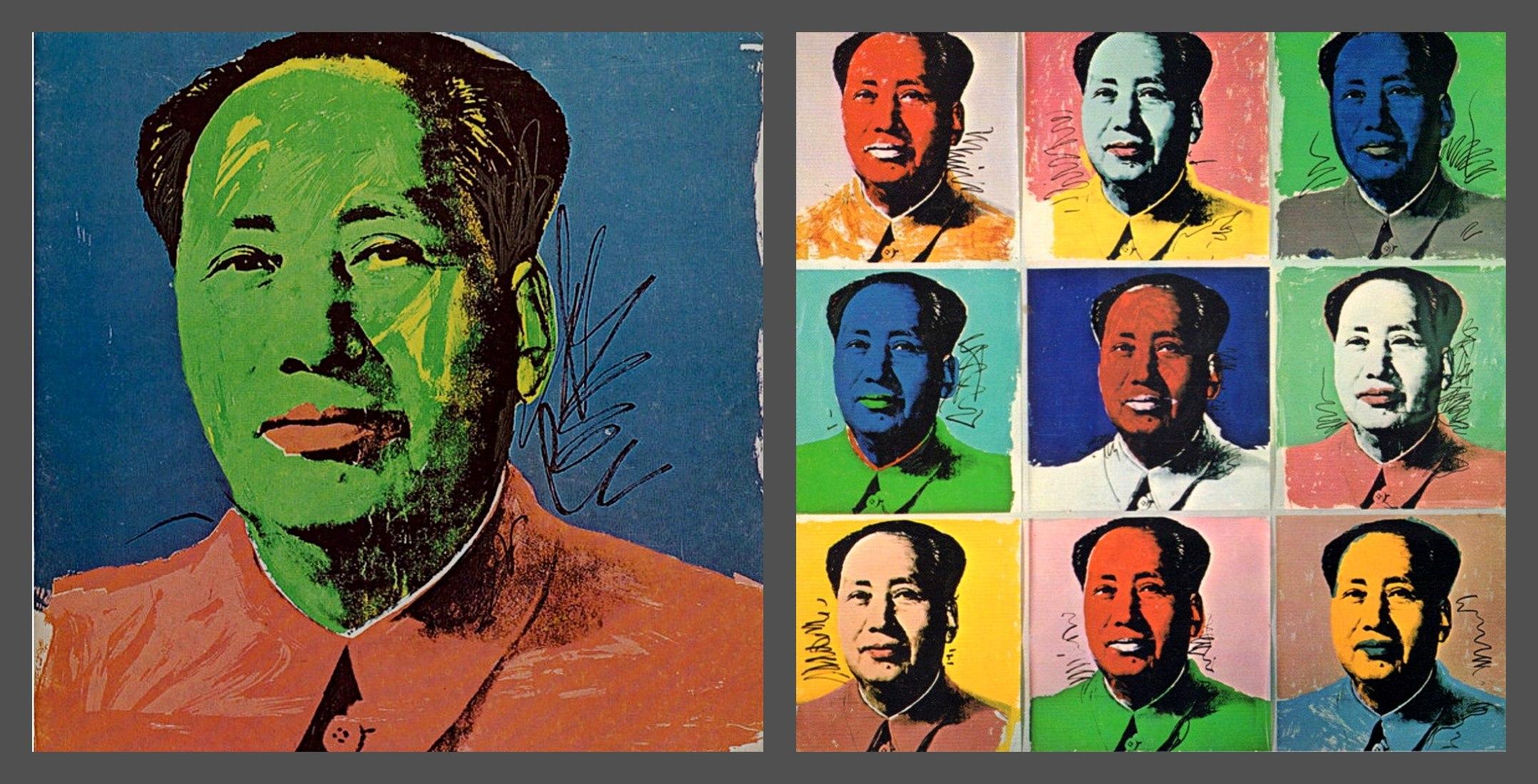Andy Warhol Portrait Print - Chairman Mao (Mao Tse-Tung), vintage Leo Castelli exhibition fold-out card