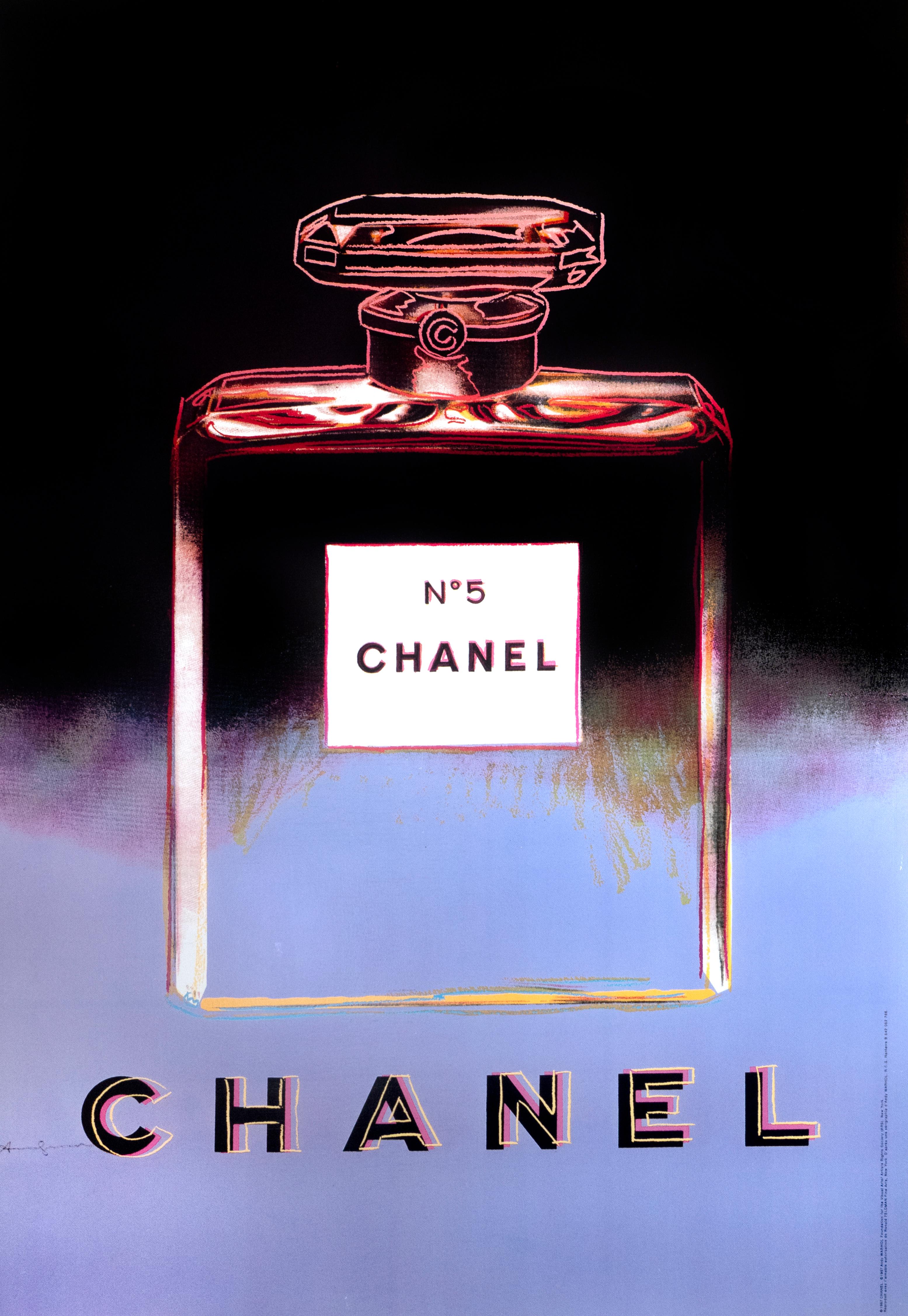 Chanel No. 5 (black/purple) Warhol Pop Art Perfume Original Vintage Poster