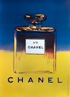 "Chanel No. 5 (blue/yellow)" Warhol Pop Art Perfume Original Vintage Poster