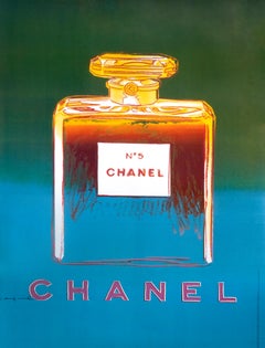 "Chanel No. 5 (green/blue)" Warhol Pop Art Perfume Original Vintage Poster