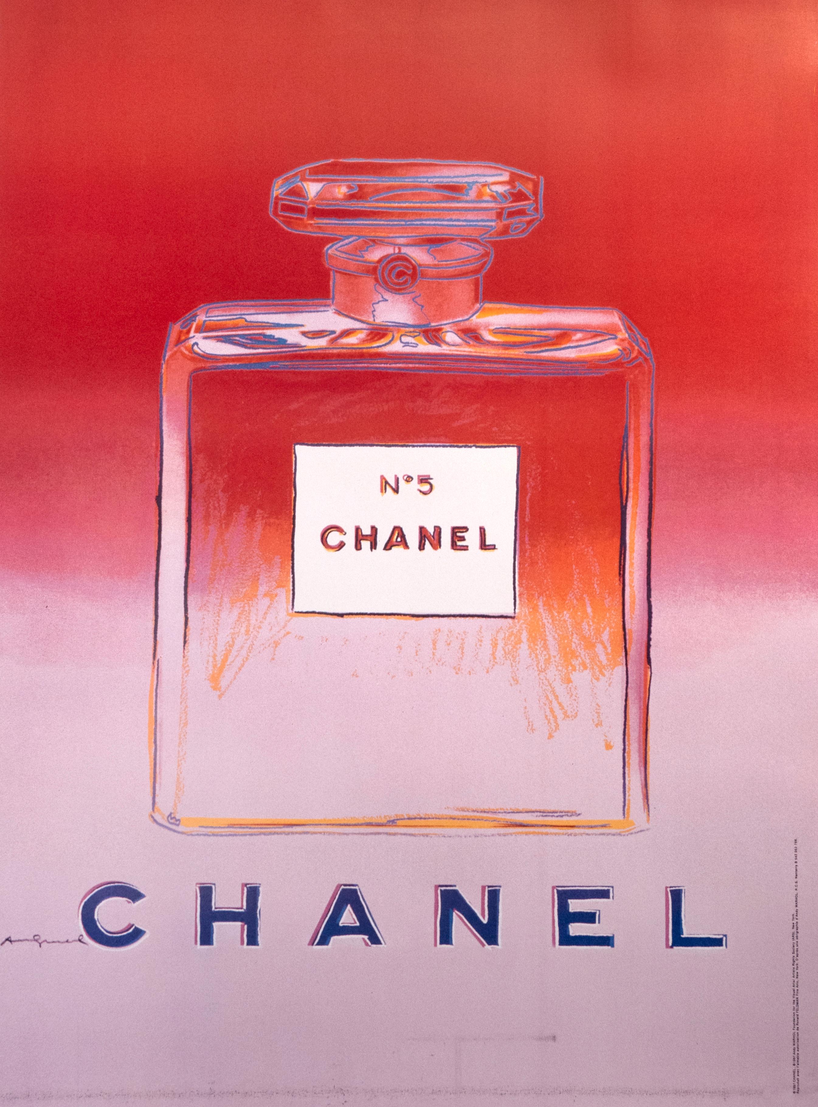 Chanel No. 5 (red/pink) Warhol Pop Art Perfume Original Vintage Poster
