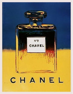 Chanel (Yellow & Blue) Lithograph on Paper Mounted on Canvas