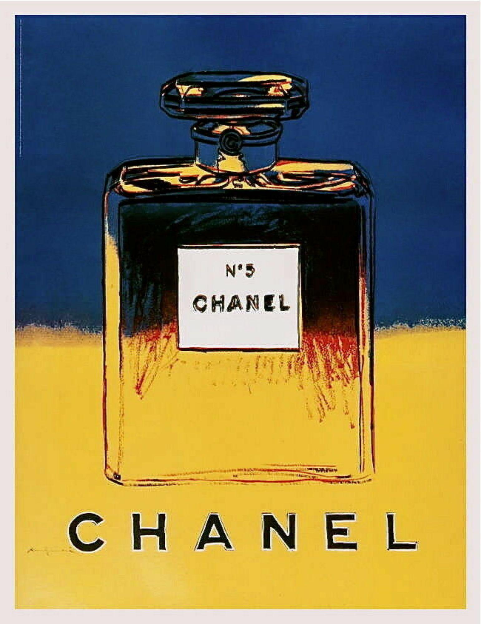 Andy Warhol Still-Life Print - Chanel (Yellow & Blue) Lithograph on Paper Mounted on Canvas