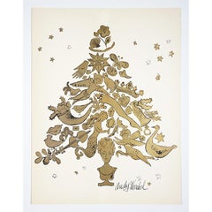 Vintage Christmas Tree, Andy Warhol -Gold Leaf, Print, Pop Art, Christmas, Festive