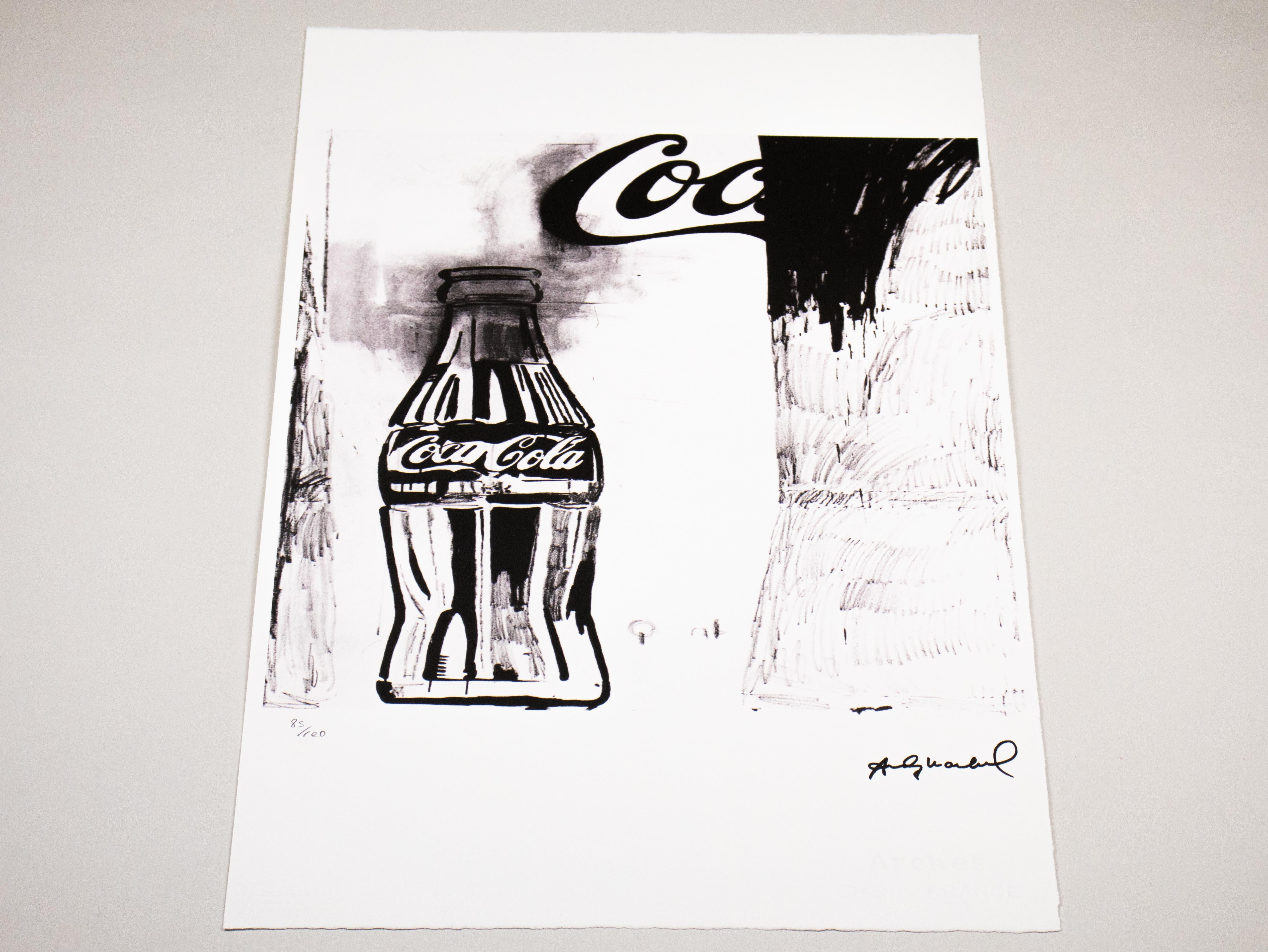Coca Cola - 1983 - Litografia originale - Stampa in edizione limitata - 85/100 pezzi. - Figurative Print Grigio di Andy Warhol