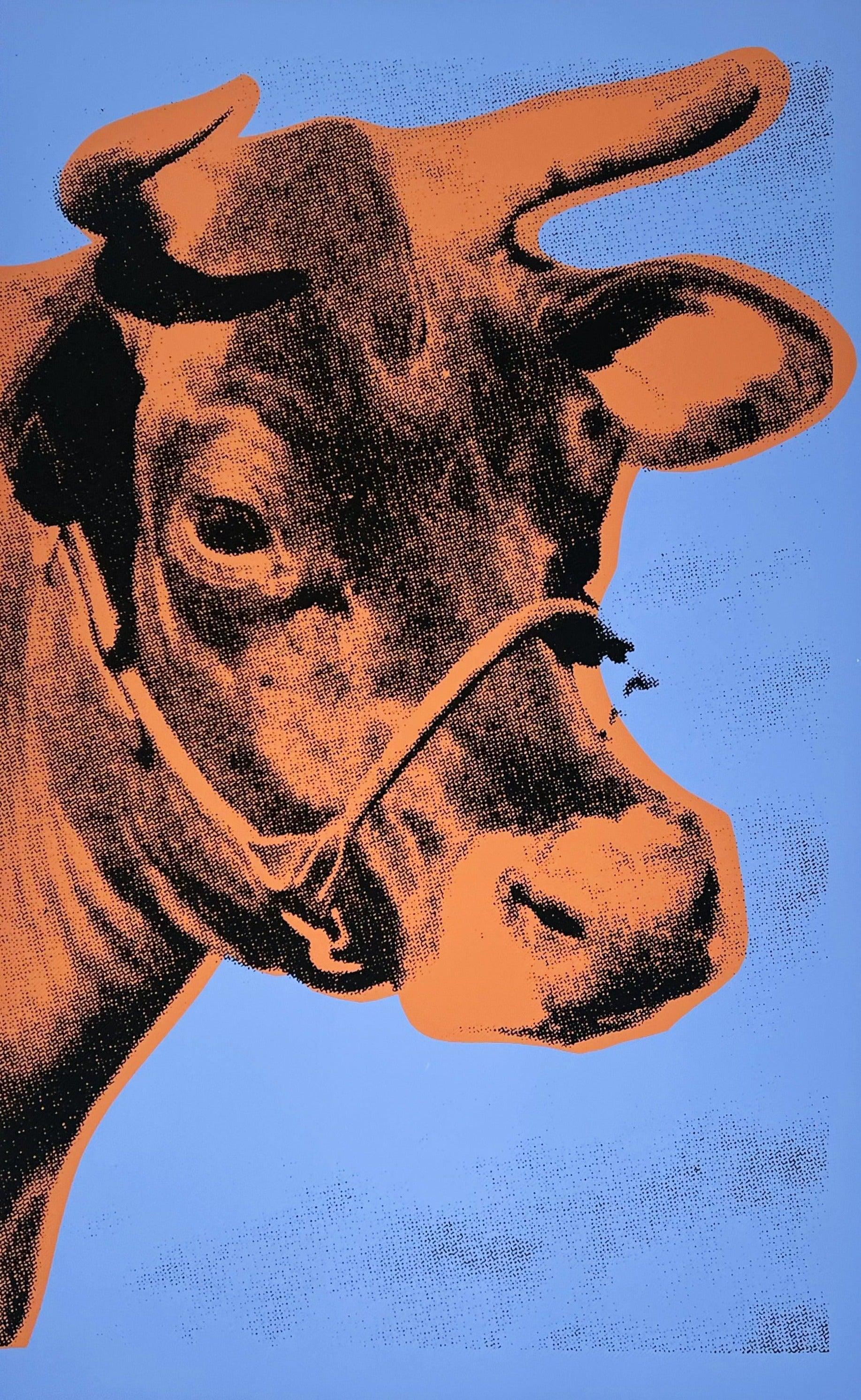Artist: Andy Warhol
Title: Cow
Medium: Screenprint on wallpaper
Date: 1971
Edition: Unlimited, with approximately 100 signed in felt pen in 1979
Frame Size: 51 3/4" x 35 1/2"
Sheet Size: 45 1/2" x 29 3/4"
Signature: Unsigned (Andy Warhol Art