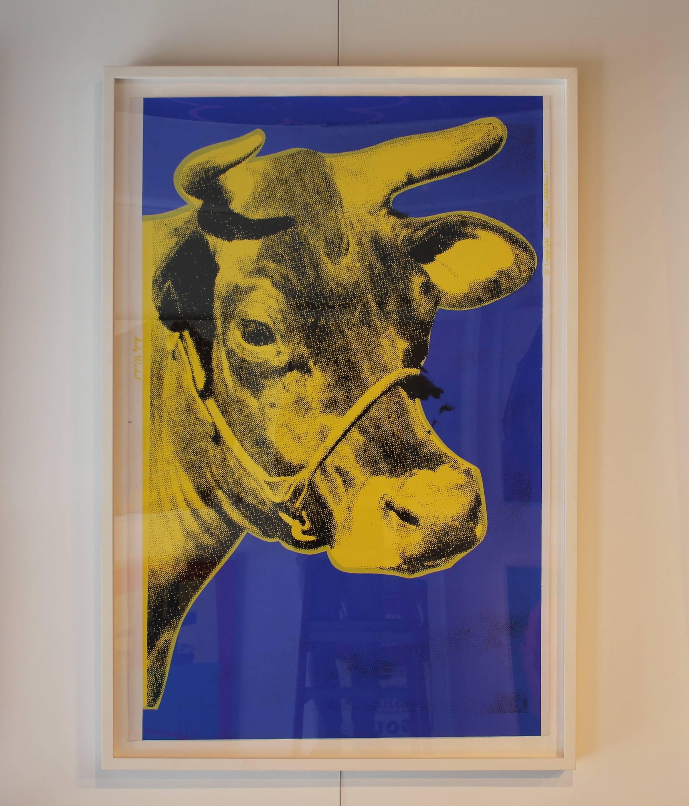 Cow, Blue and Yellow (FS II.12) - Print by Andy Warhol