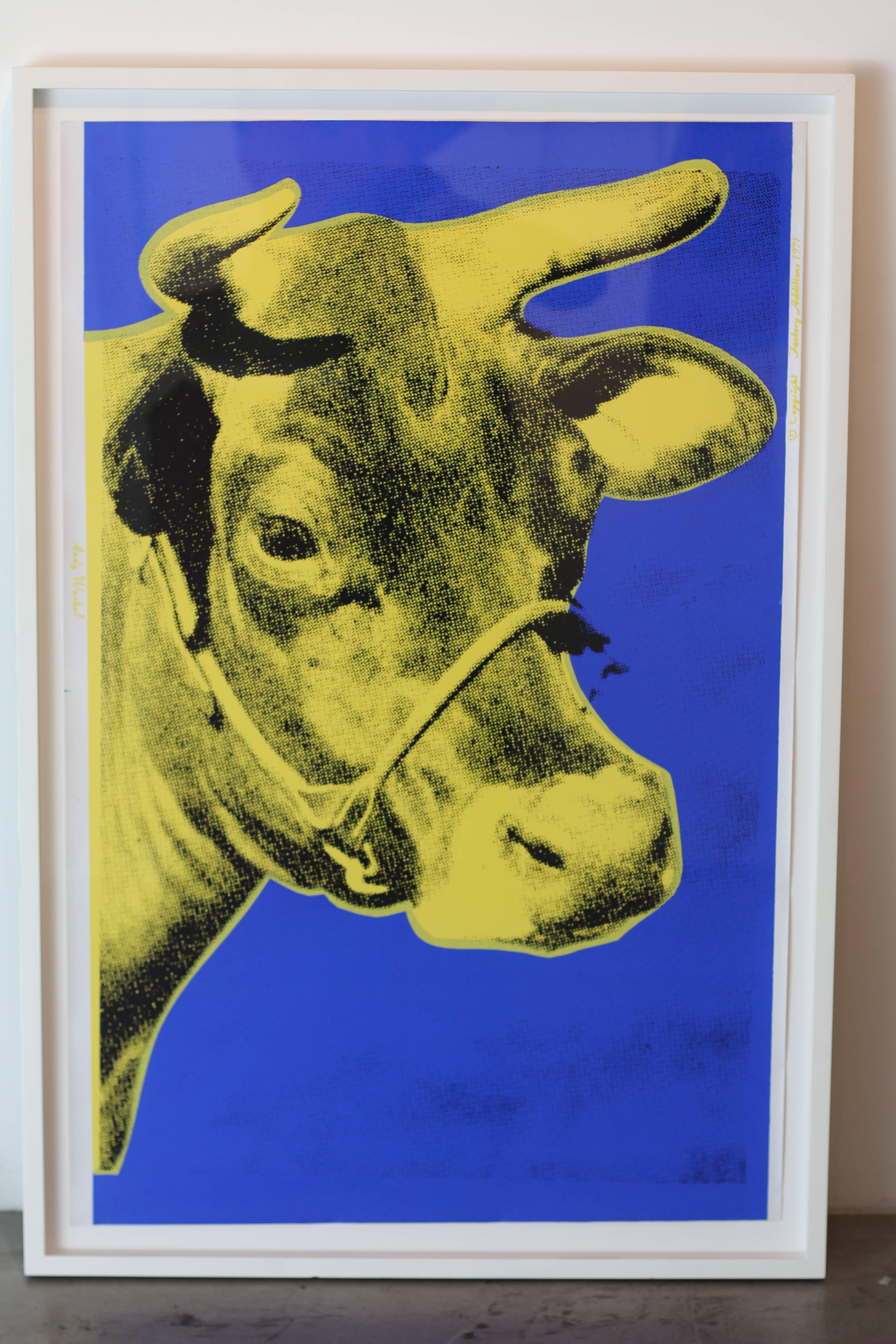 Cow, Blue and Yellow (FS II.12) - Pop Art Print by Andy Warhol