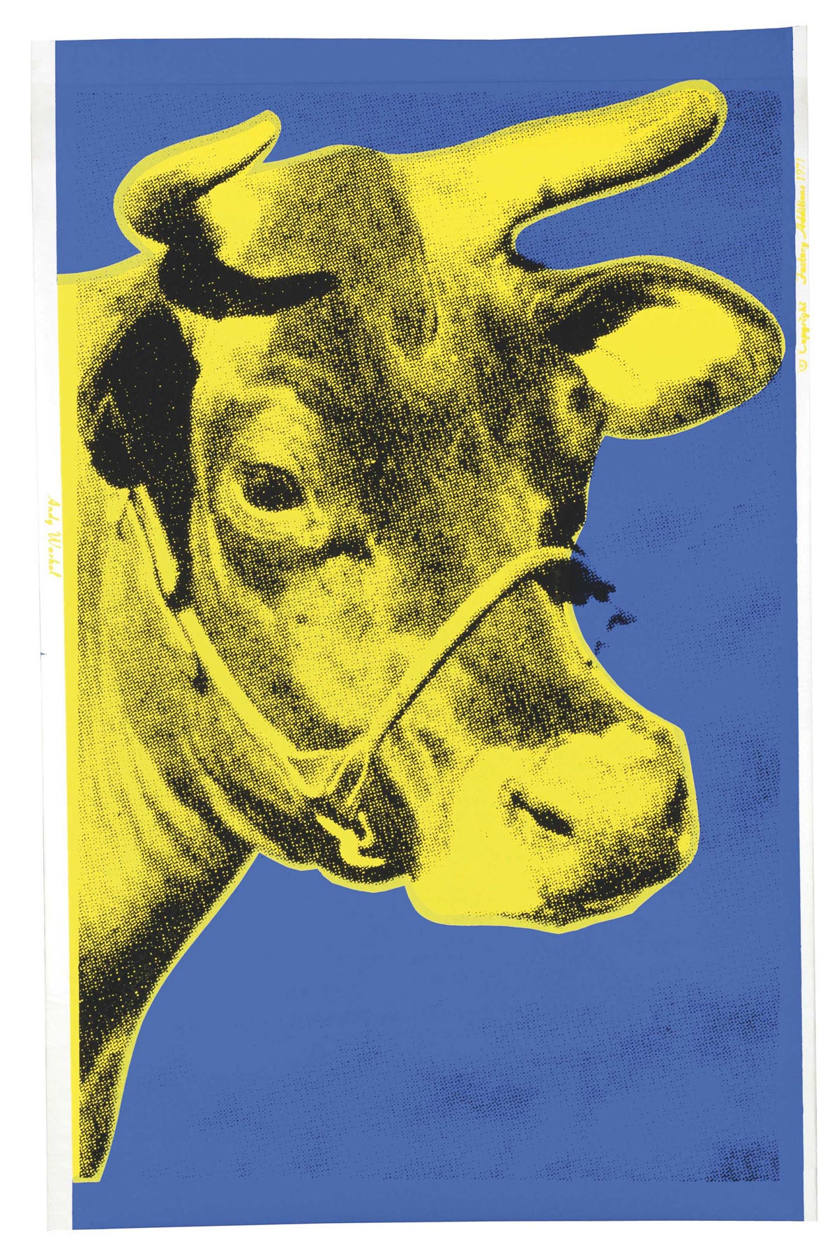 Andy Warhol Animal Print - Cow, Blue and Yellow (FS II.12)