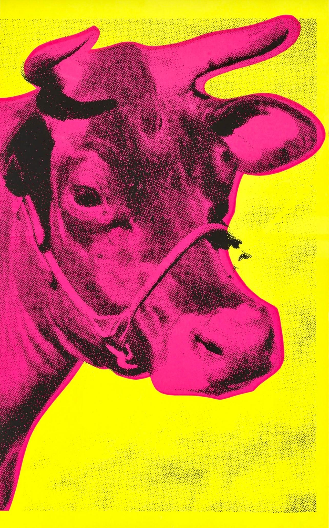 What color is the cow in Andy Warhol's cow wallpaper?