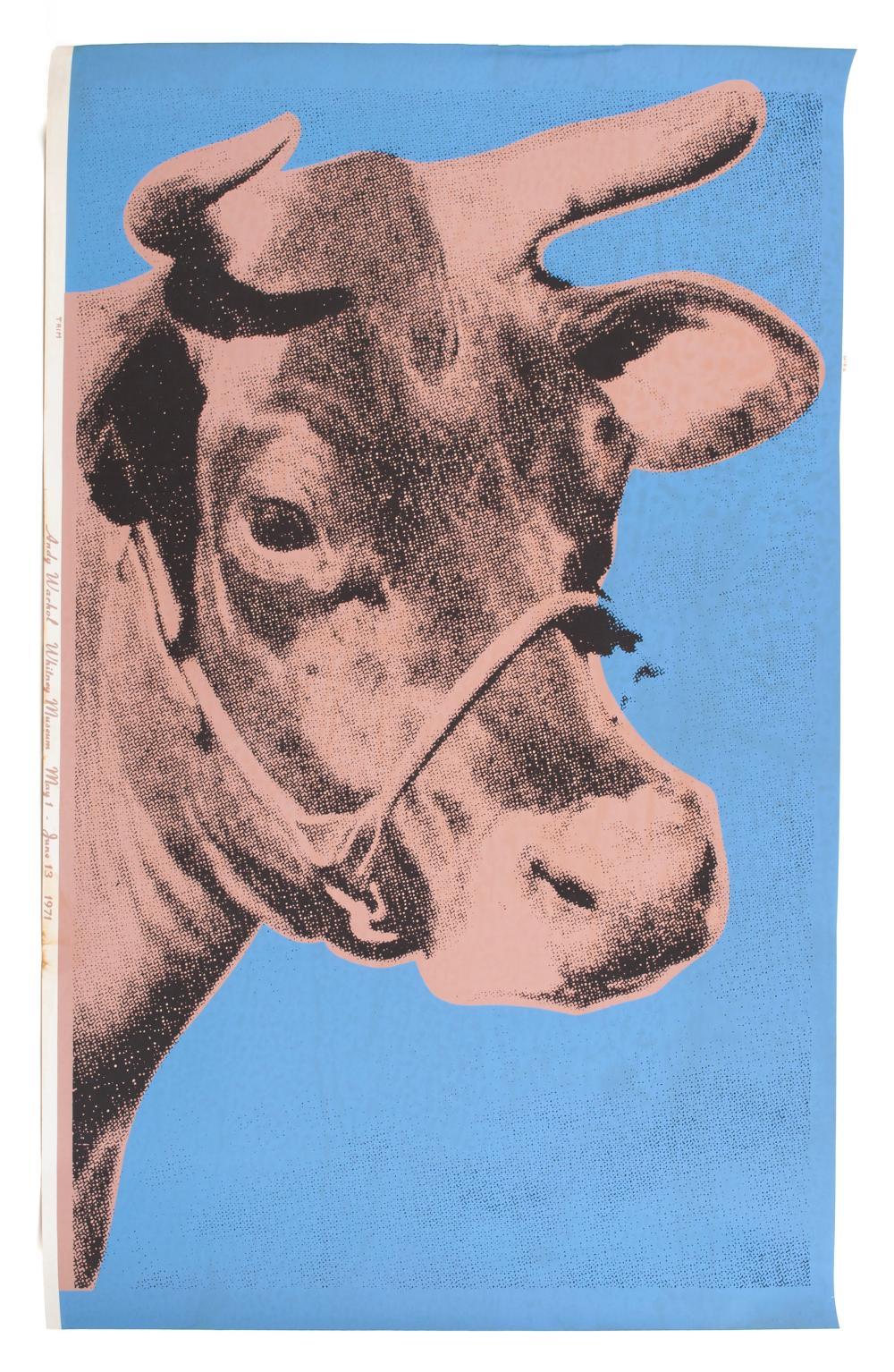 What color is the cow in Andy Warhol's cow wallpaper?