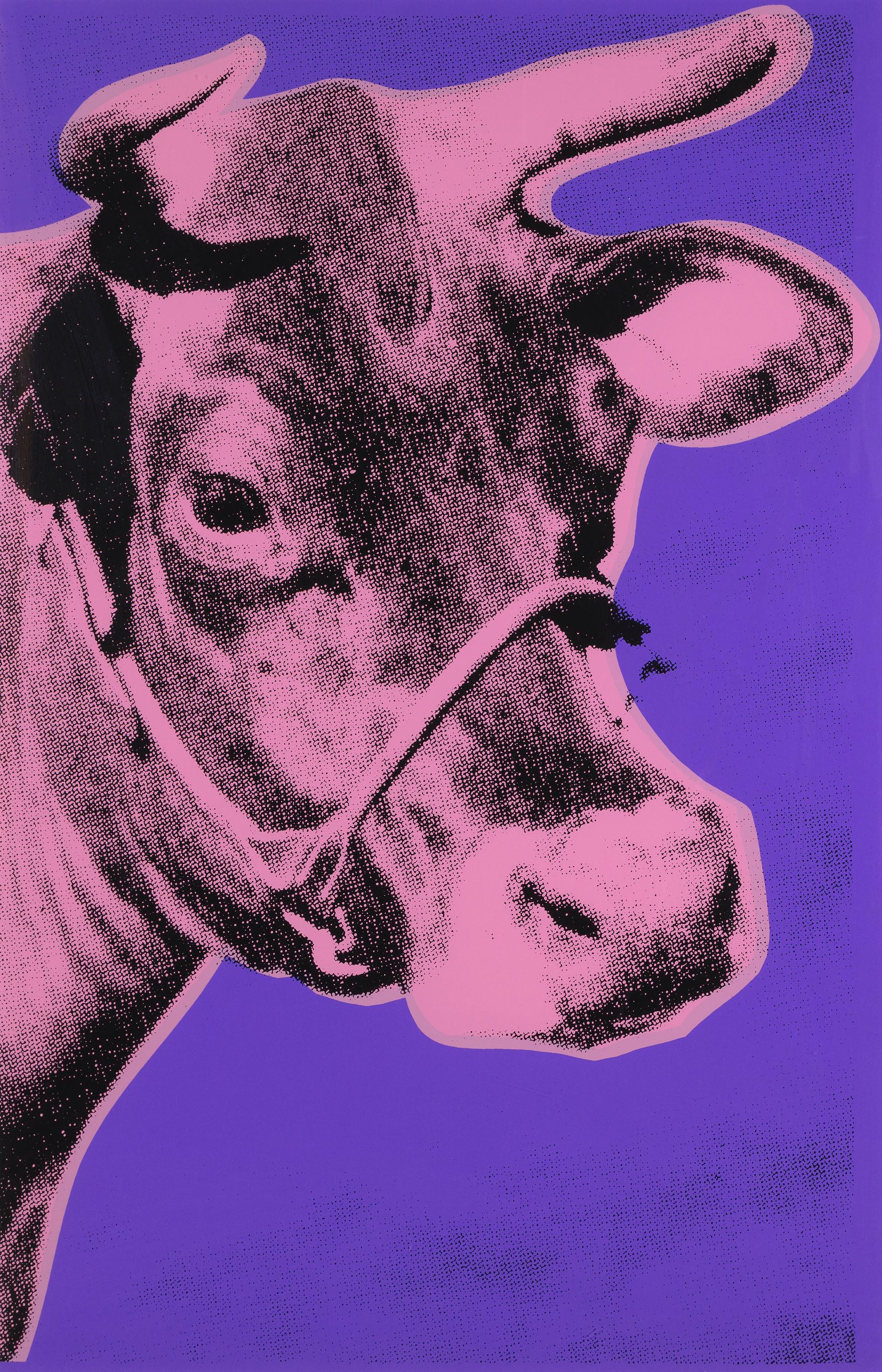 Andy Warhol Animal Print - Cow (II.12A Blue Background)