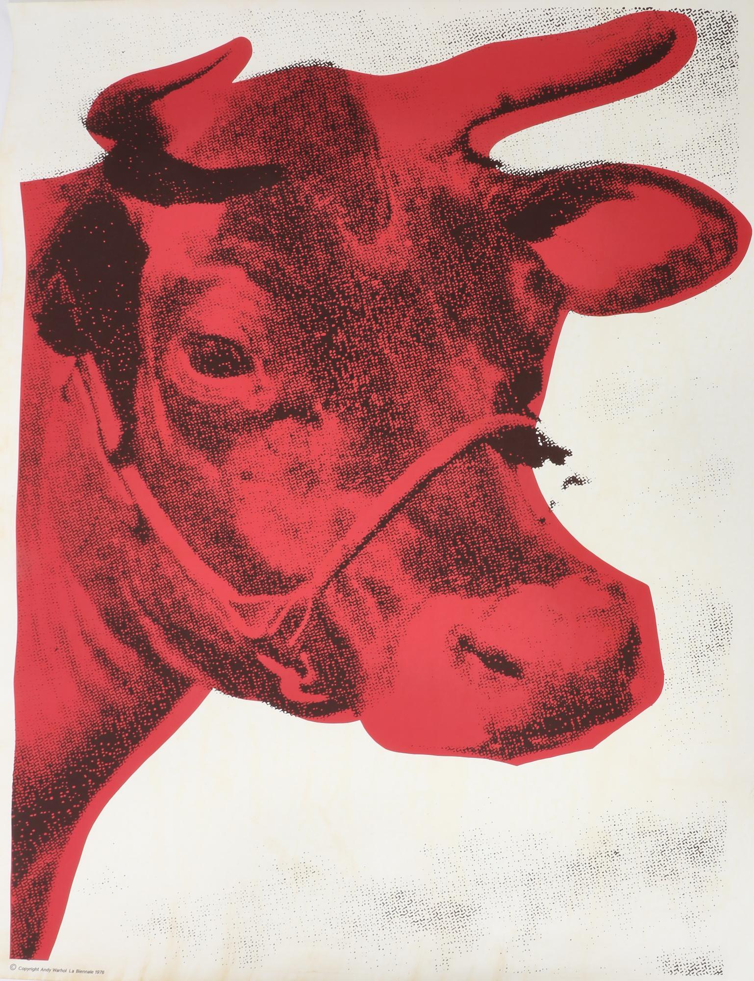 What color is the cow in Andy Warhol's cow wallpaper?
