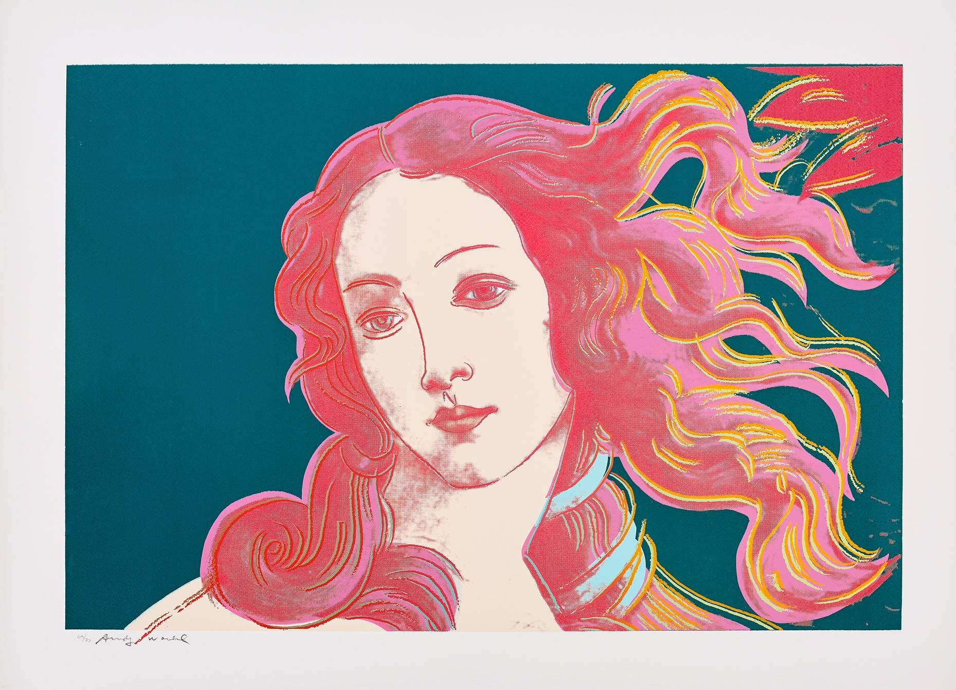 Andy Warhol Portrait Print - Details of Renaissance Paintings (Sandro Botticelli, Birth of Venus) F&S II.316