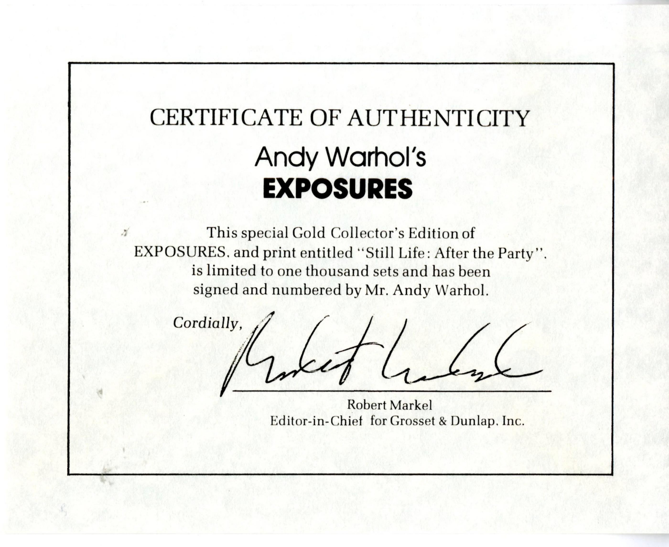 Exposures (Deluxe Edition) Hand Signed and Numbered by Andy Warhol, Official COA For Sale 9
