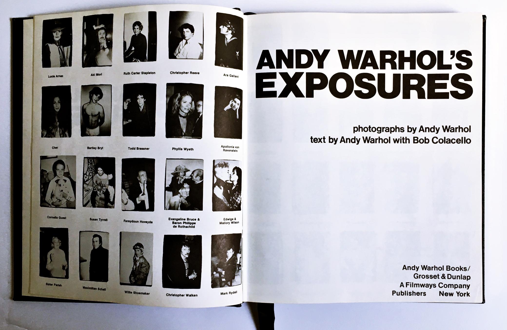 Andy Warhol
Deluxe Collectors' Edition of Exposures (Hand Signed and Numbered), 1979
Hardcover Monograph in leather with gilt edge and stamped in gilt. 
Hand signed by Andy Warhol on the First Front End Page. Numbered. Original, official COA hand