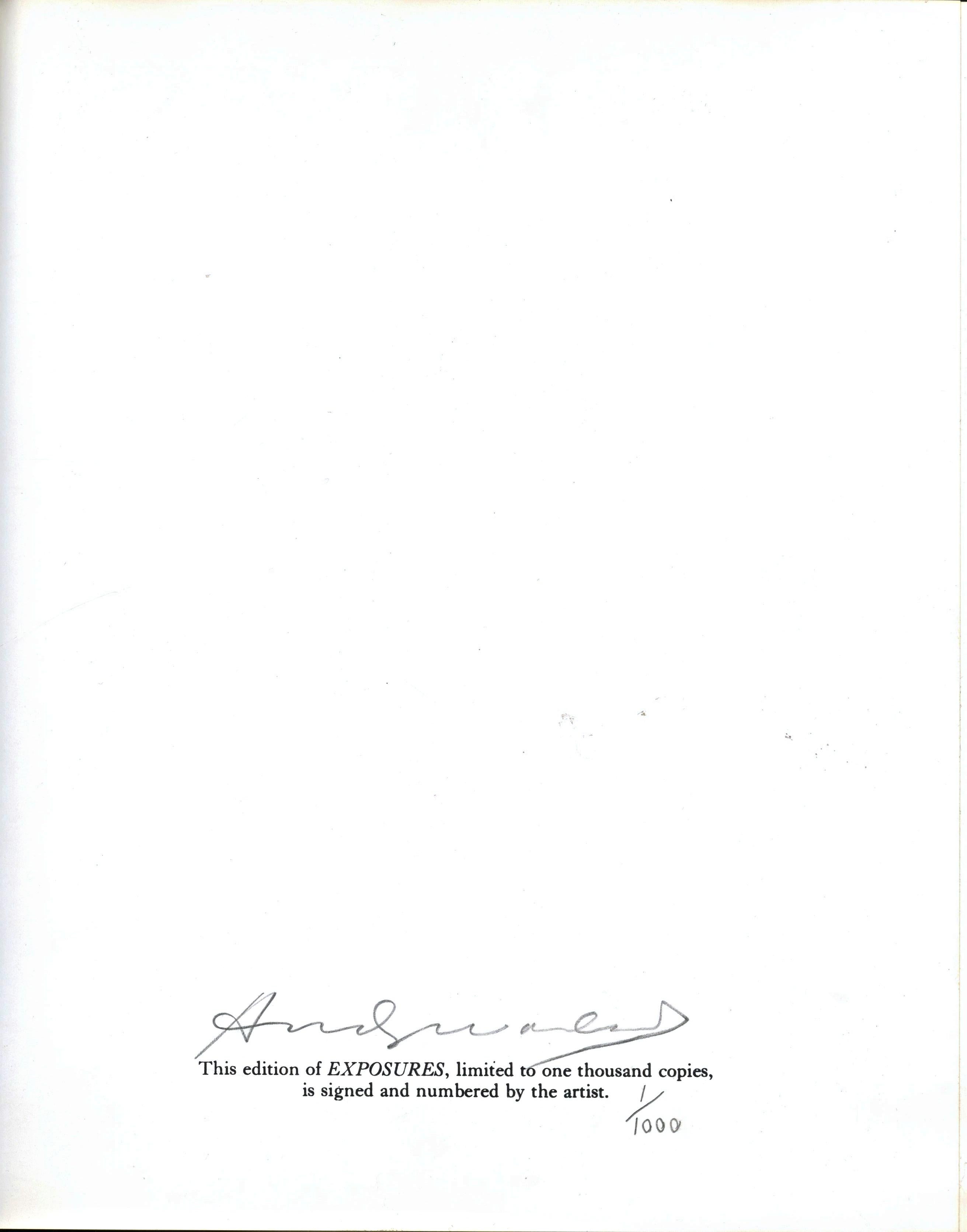 Exposures (Deluxe Edition) Monografia firmata a mano e numerata #1 di Andy Warhol COA in vendita 18