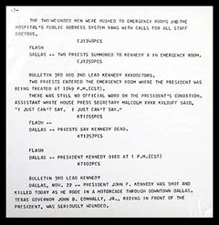 Flash portfolio colophon page, JFK Assassination silkscreen (Hand signed)