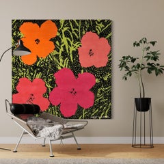 Blumen, (Nach) Andy Warhol -Pop Art, Wandteppich, Edition, Contemporary, Design