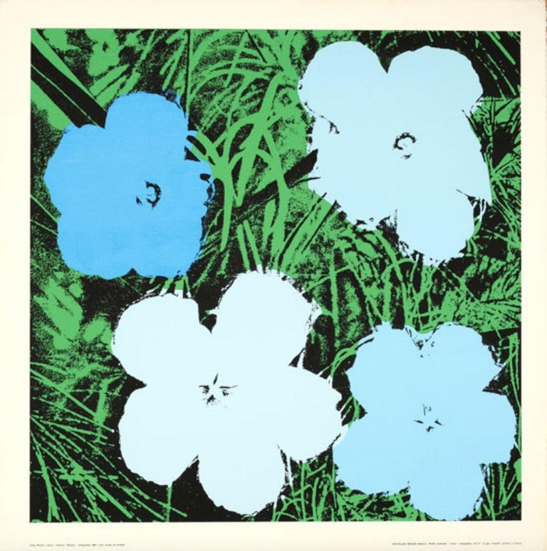 Flowers (Blue)  - Mixed Media Art by Andy Warhol