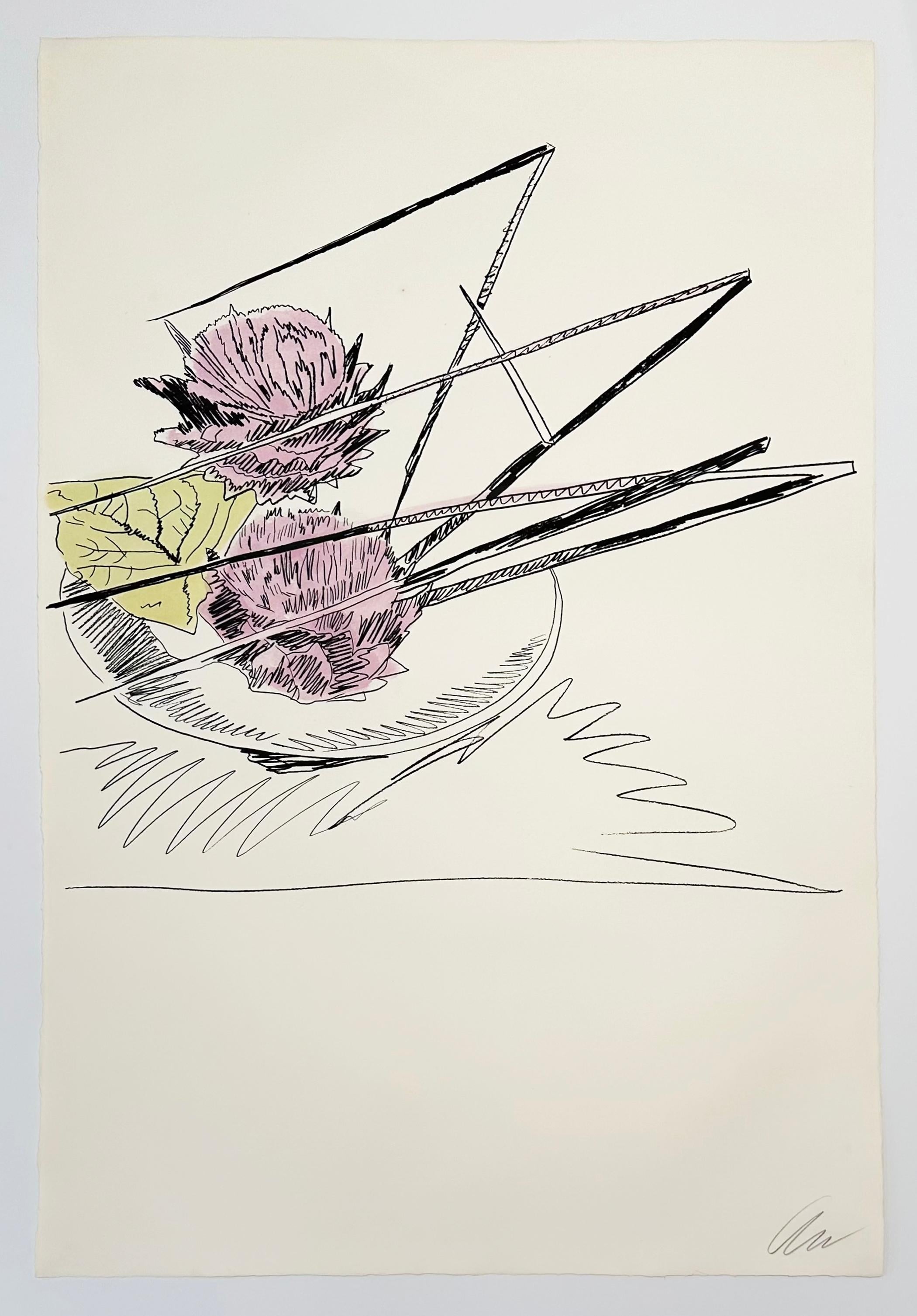 Blumen (handkoloriert) – Print von Andy Warhol
