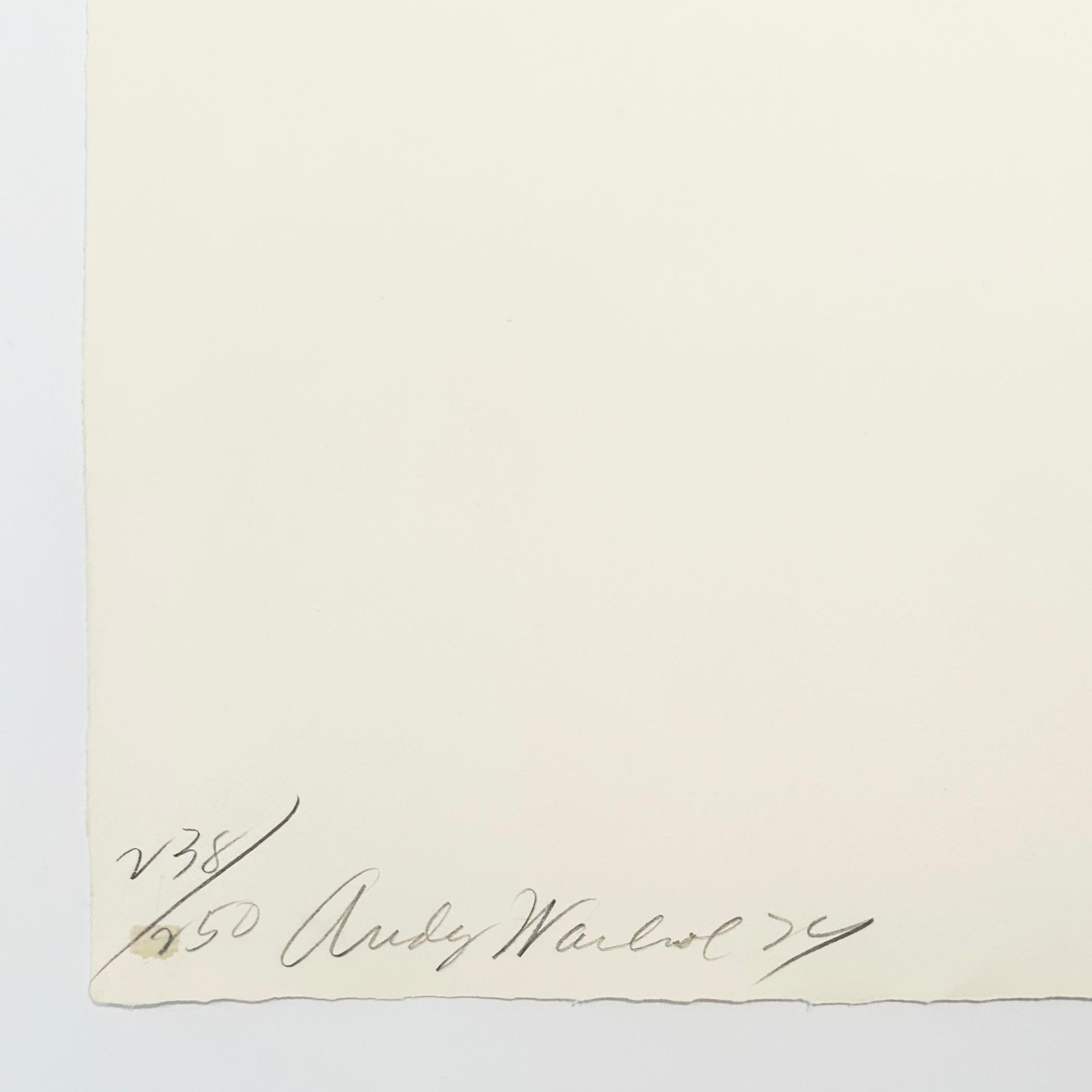 Blumen (handkoloriert) (Beige), Figurative Print, von Andy Warhol