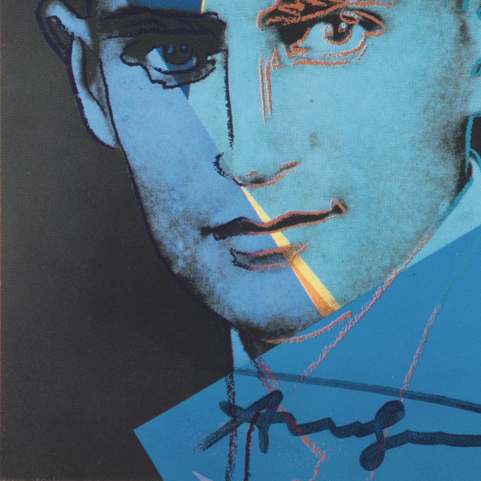 'Franz Kafka', Hand Signed, Pop Art, Modernist, Paris, Absurdist, Existentialism - Black Portrait Print by Andy Warhol