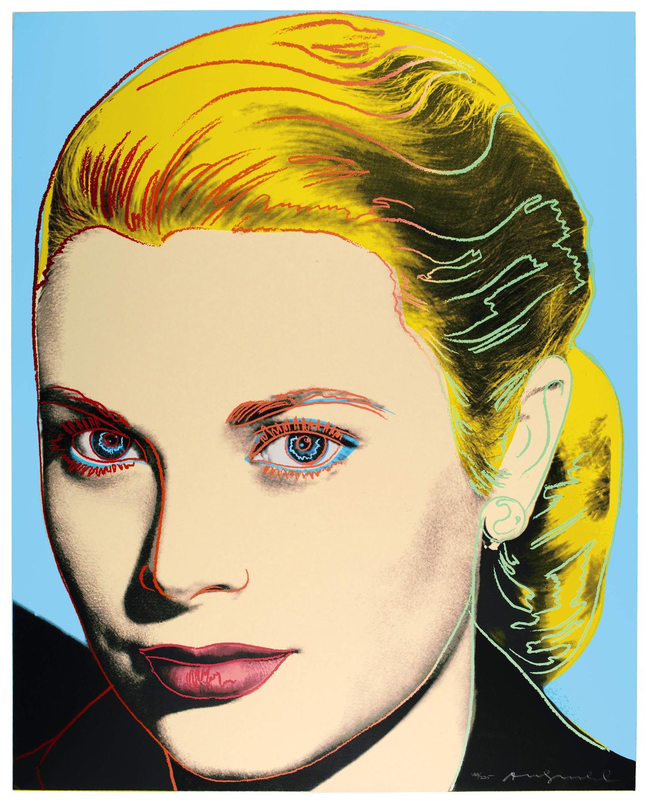 Andy Warhol Portrait Print - Grace Kelly (F. & S. II. 305)