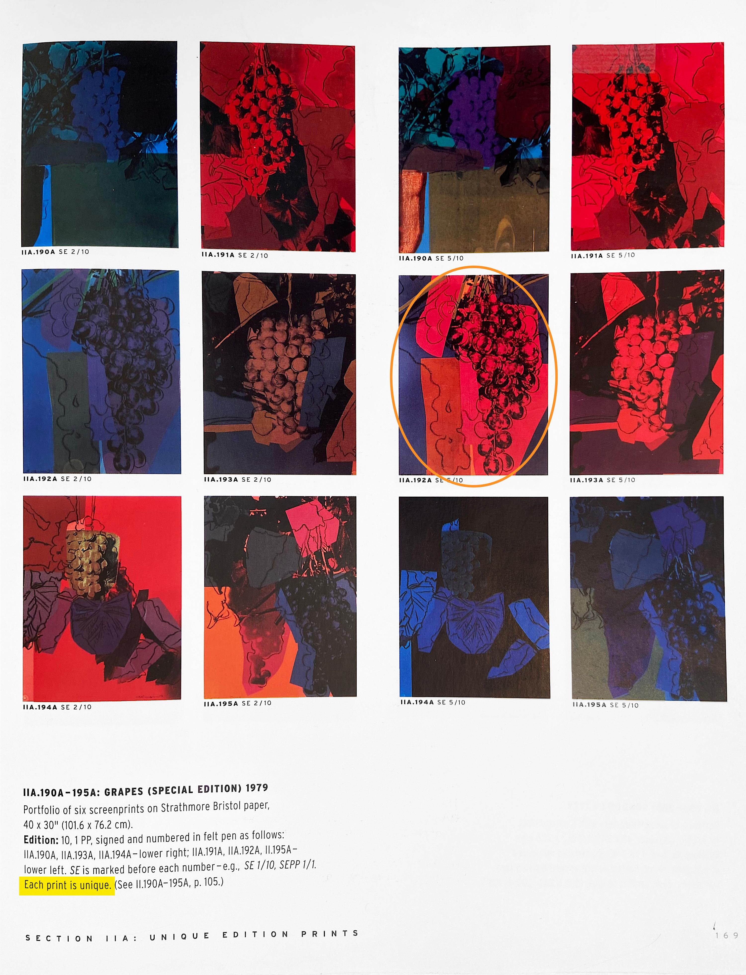Grapes - Red Still-Life Print by Andy Warhol
