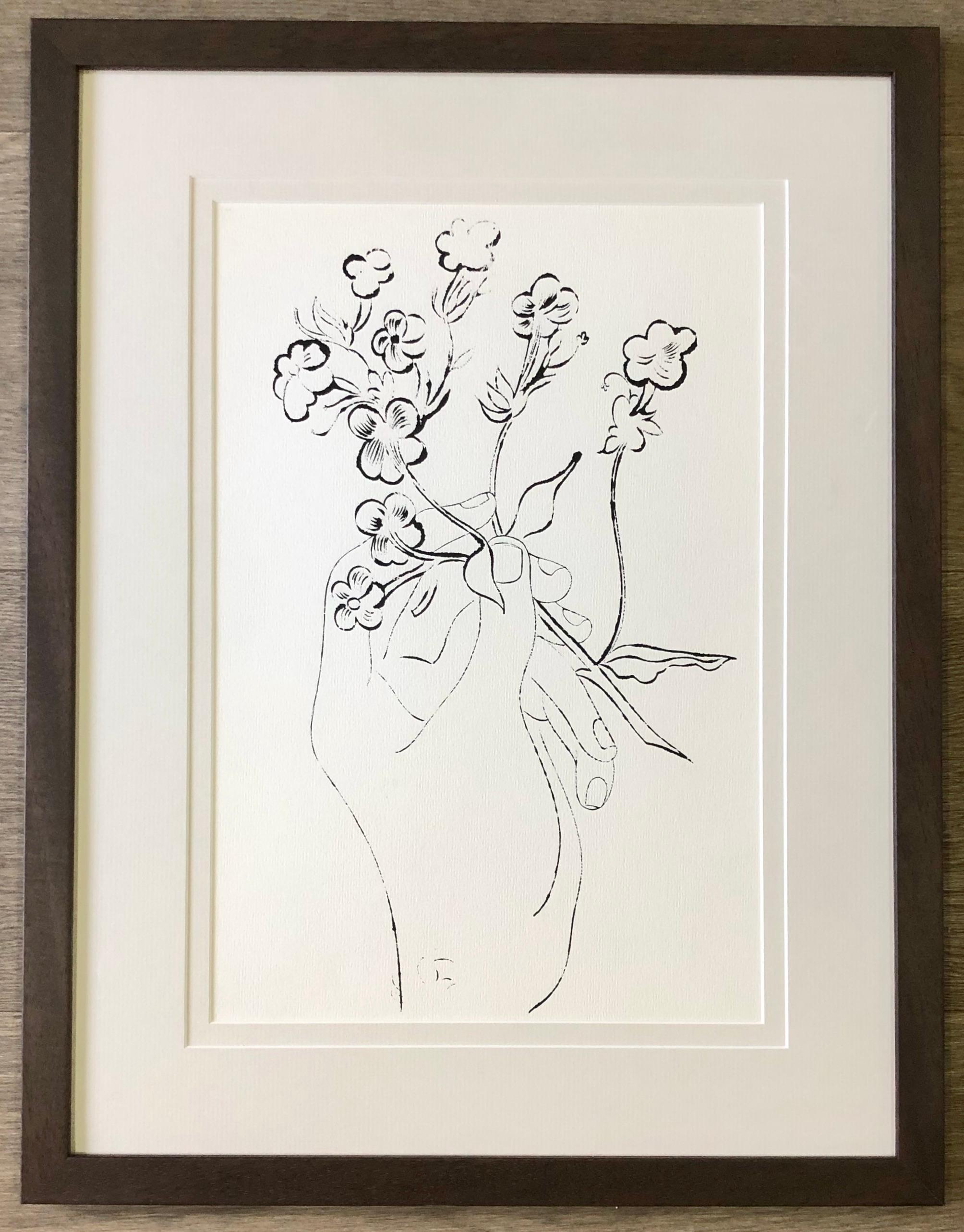 Andy Warhol Nude Print - Hand with Flowers