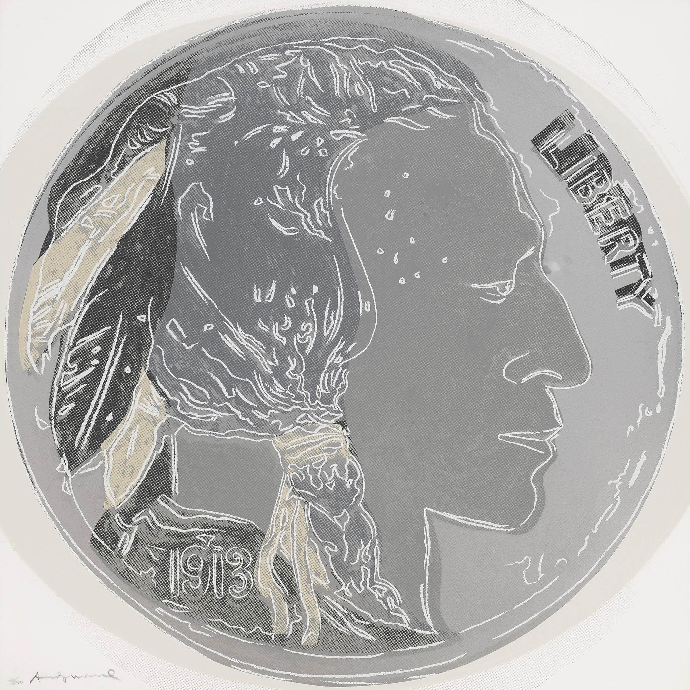 Andy Warhol Portrait Print - INDIAN HEAD NICKEL FS II.385