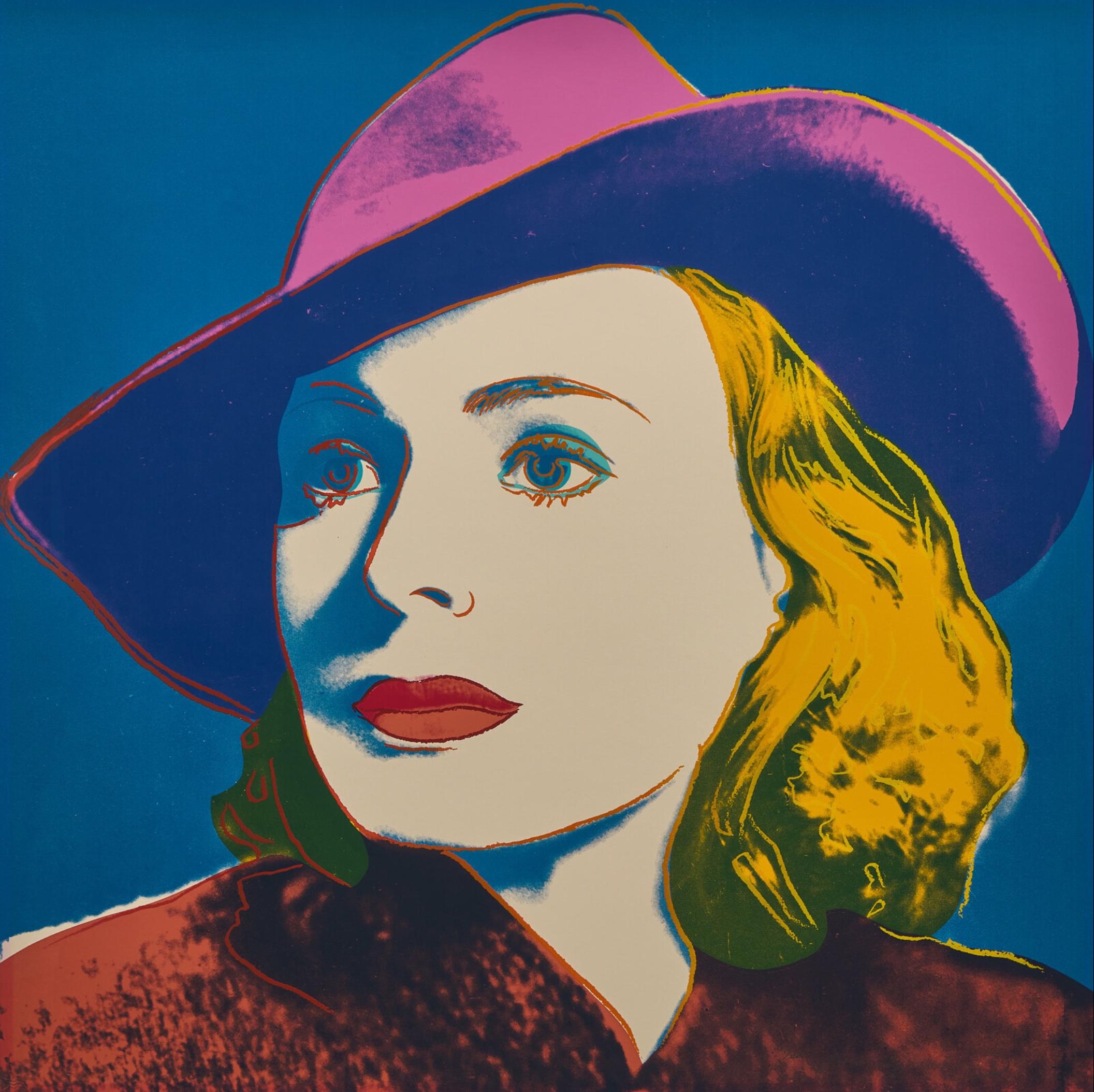 Andy Warhol Figurative Print - Ingrid Bergman with Hat