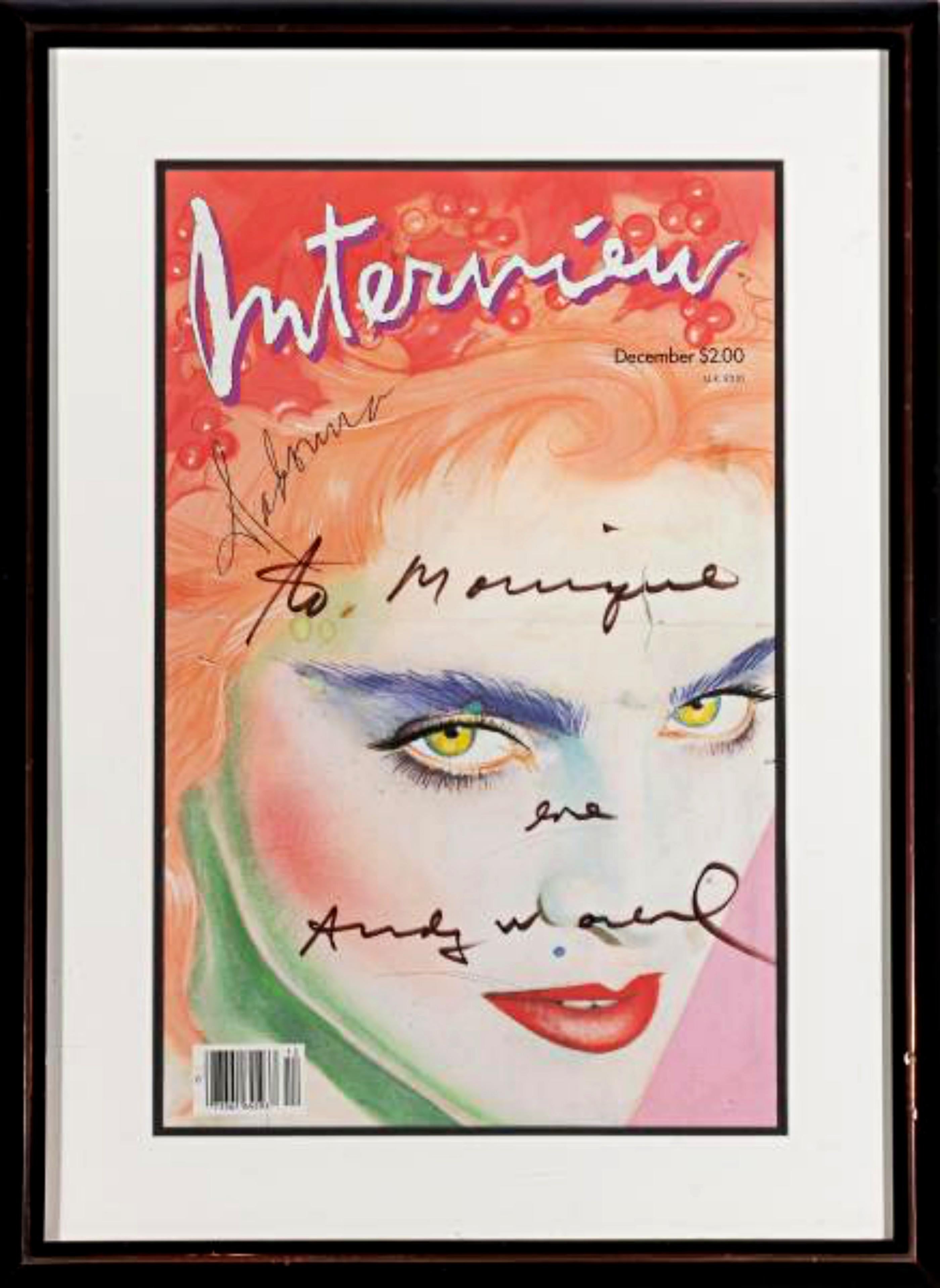 Andy Warhol Portrait Print - Interview Cover (Signed and inscribed by Warhol to socialite Monique Van Vooren)