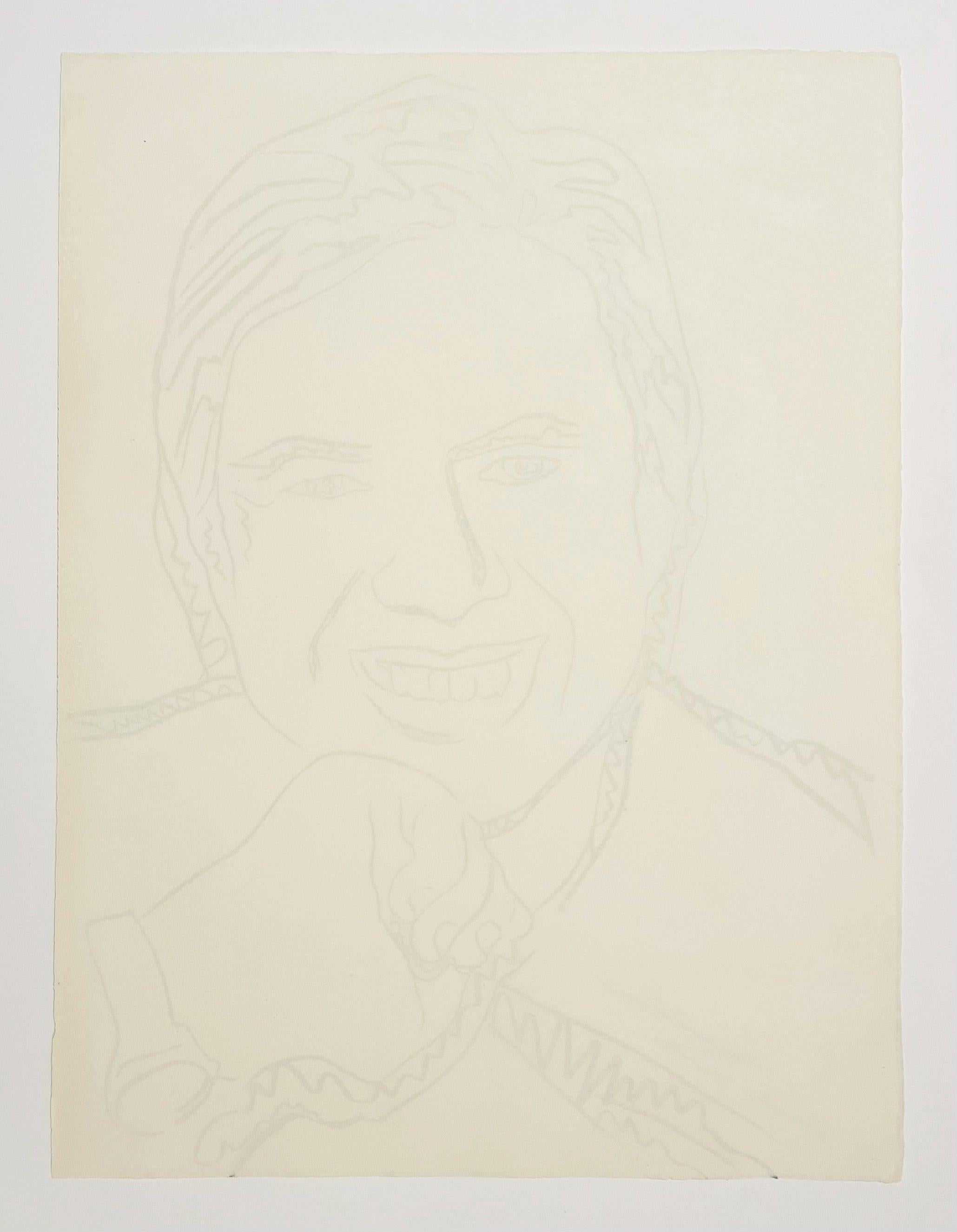Artist: Andy Warhol
Title: Jimmy Carter III
Portfolio: Inaugural Impressions
Medium: Screenprint on J. Green paper
Date: 1977
Edition: 51/100
Frame Size: 36 1/2