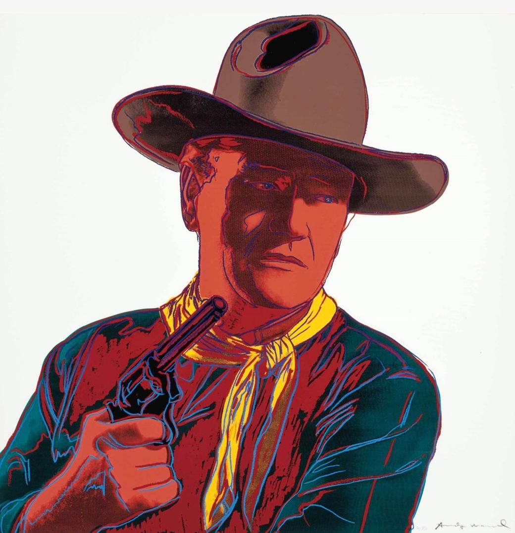 Andy Warhol Portrait Print - John Wayne, Cowboys and Indians, 1986