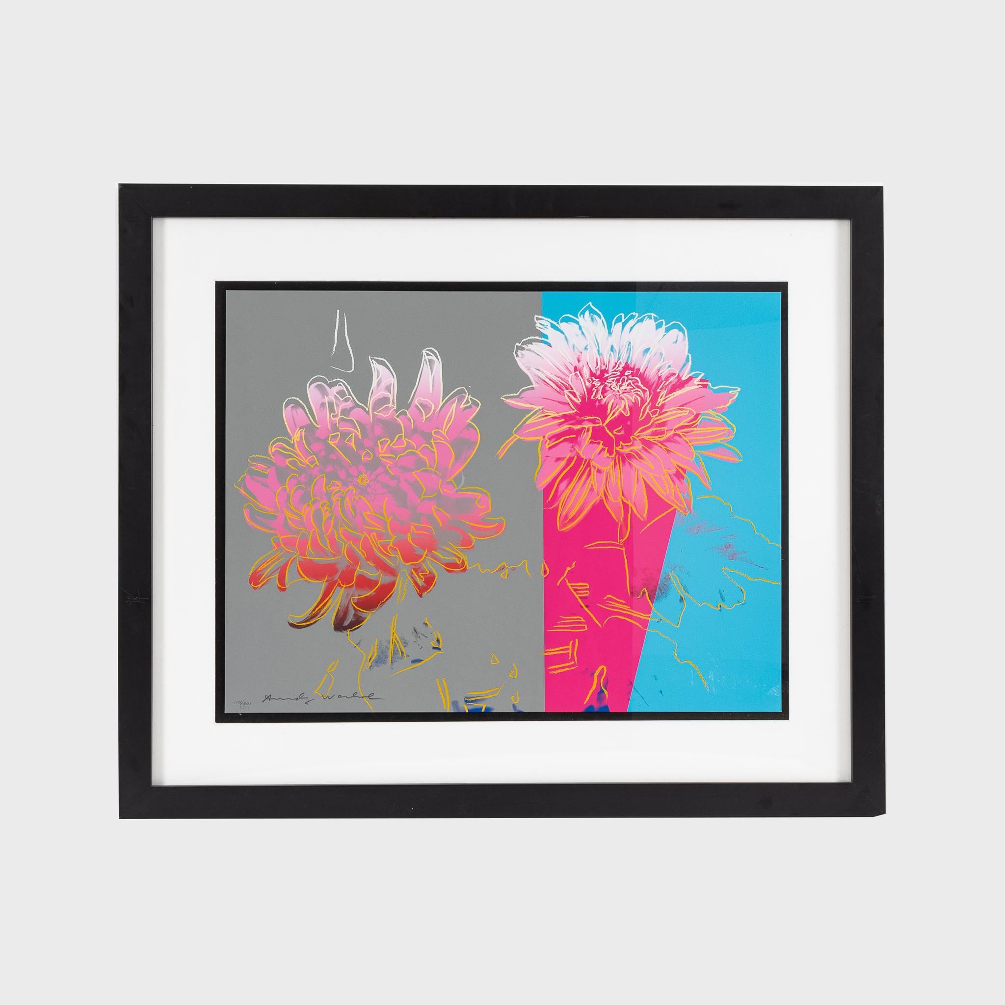  Kiku Andy Warhol Pop Artist, ensemble d'impressions en édition limitée, fleurs en couleur en vente 1
