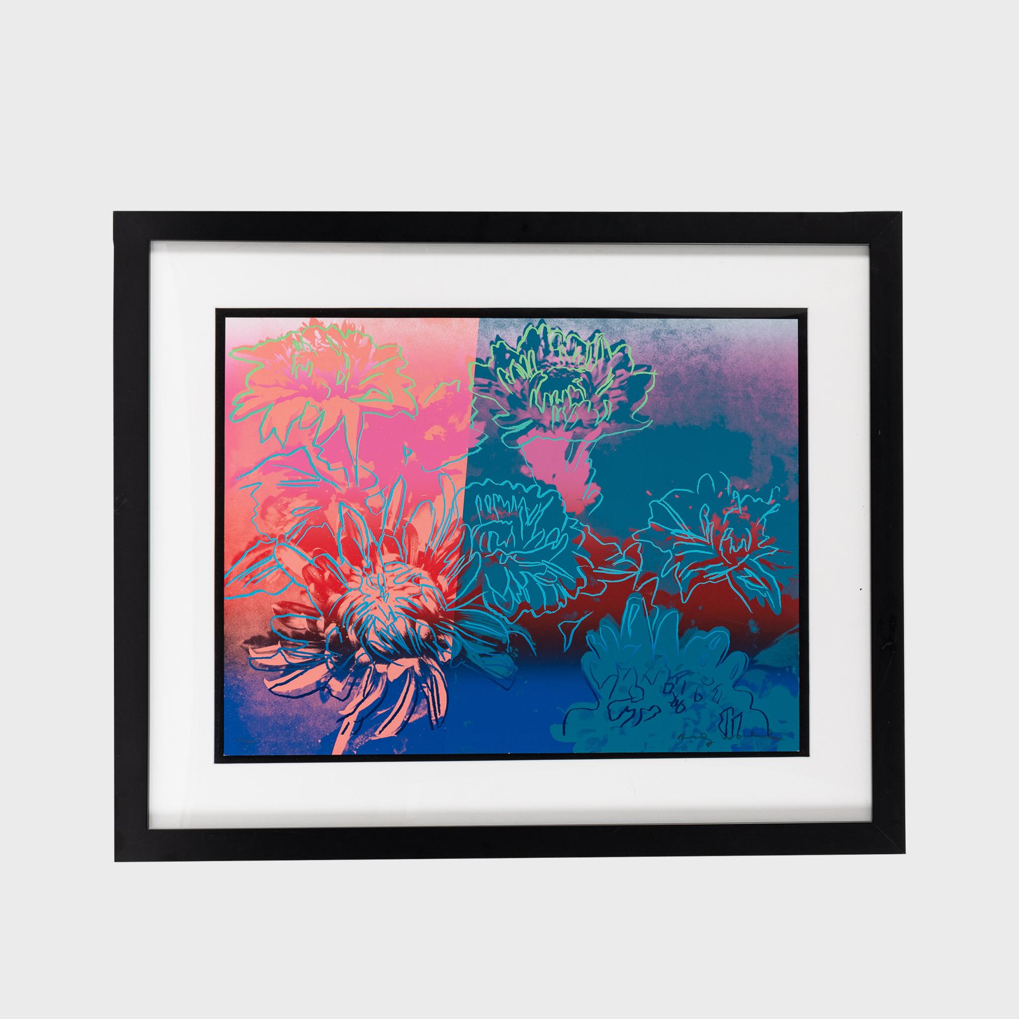  Kiku Andy Warhol Pop Artist, ensemble d'impressions en édition limitée, fleurs en couleur en vente 3