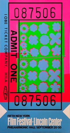 Lincoln Center Ticket Poster /// Andy Warhol New York Pop Art Flowers Screen