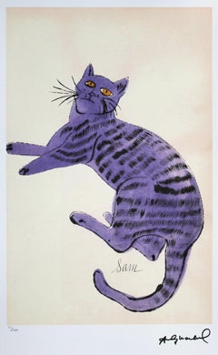 Lunar cat  61/100. Lithography, offset printing, imprint size 44x28, 5 cm