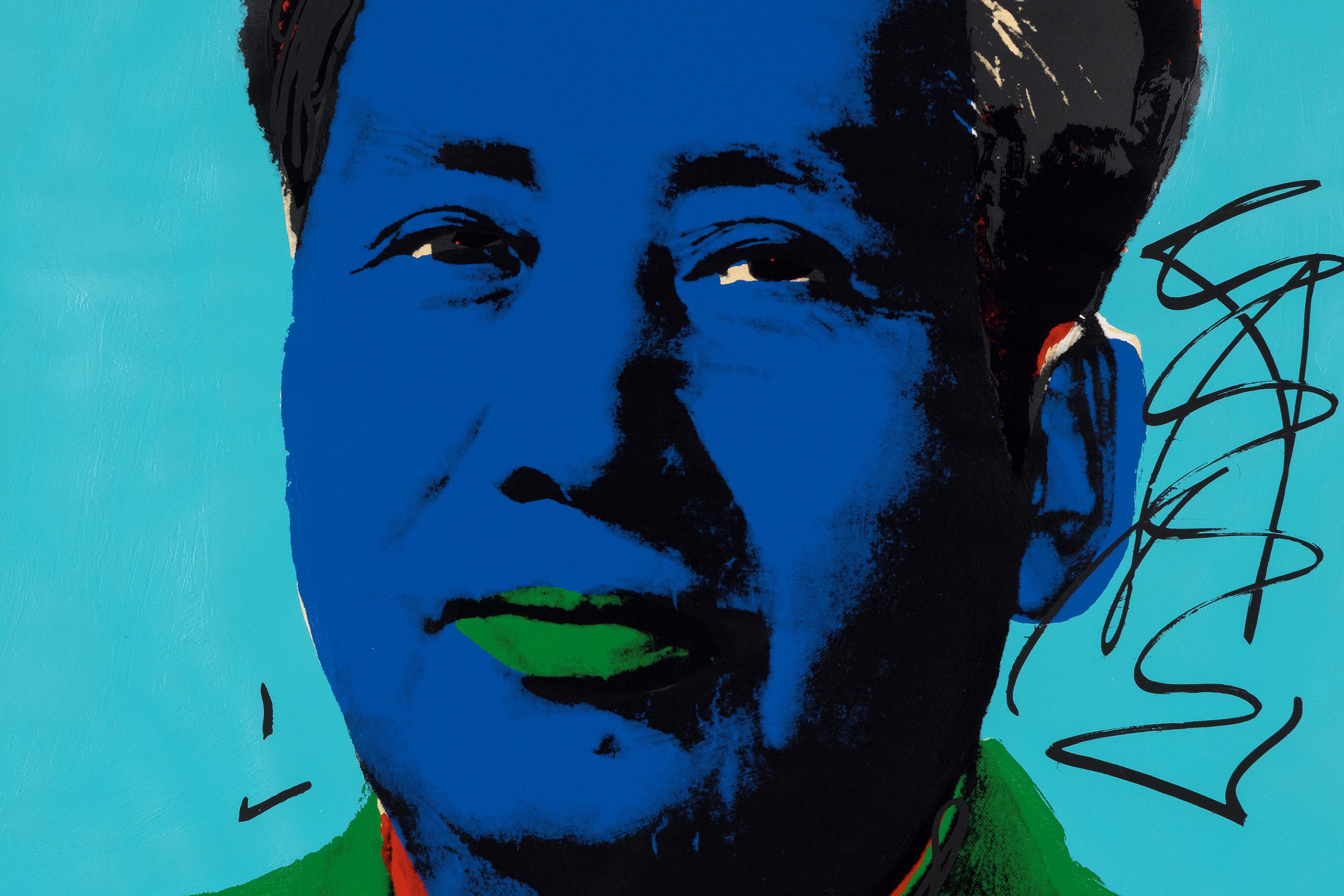 Mao #99 - Pop-Art-Siebdruck Porträt von Mao Zedong, 1972 (Blau), Portrait Print, von Andy Warhol