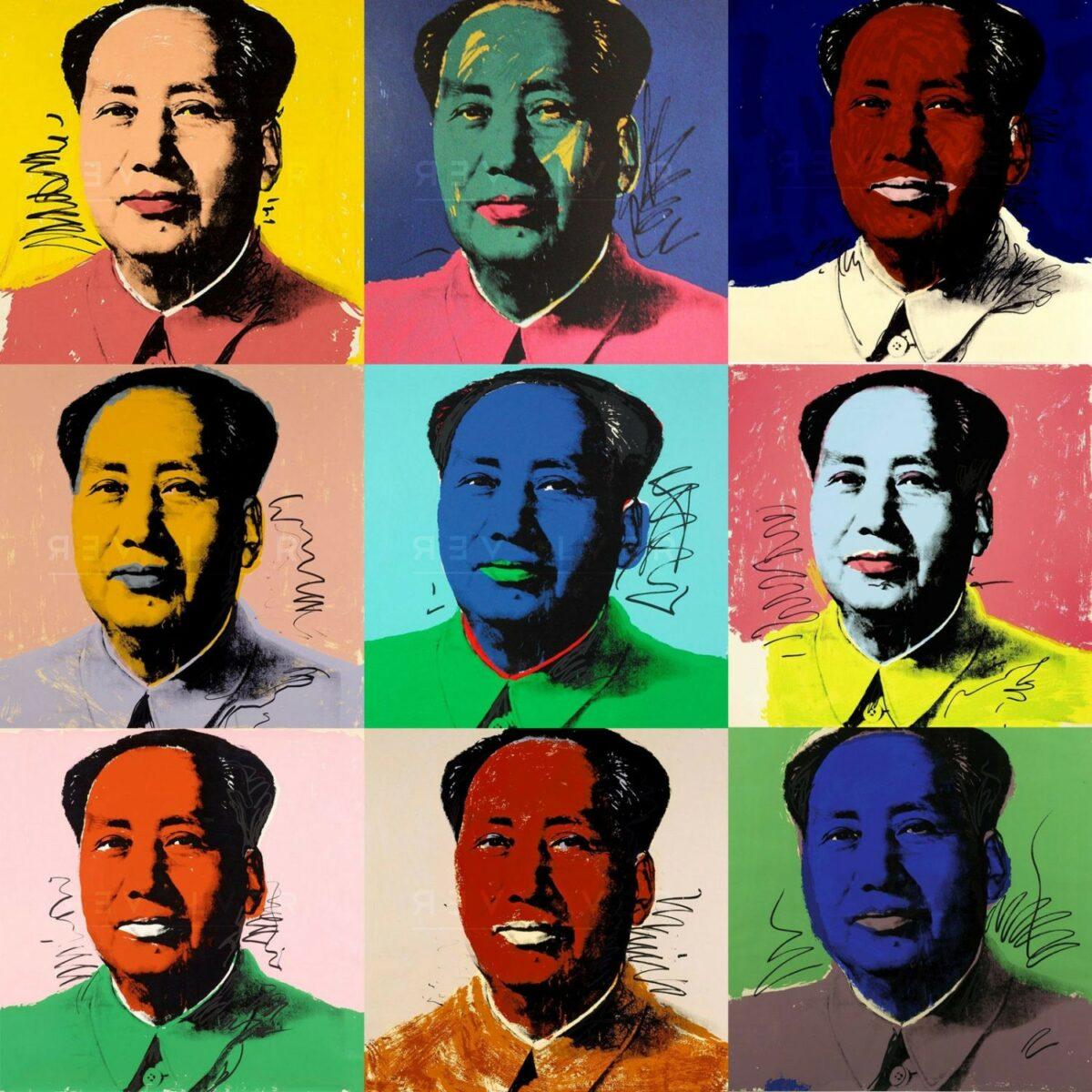 Title: Mao Complete Portfolio
Medium: Screenprint on Beckett High White Paper.
Year: 1972
Size: 36″ x 36″

Details: Edition of 250 signed in ball-point pen and numbered with a rubber stamp on verso. There are 50 AP singed and numbered in pencil on