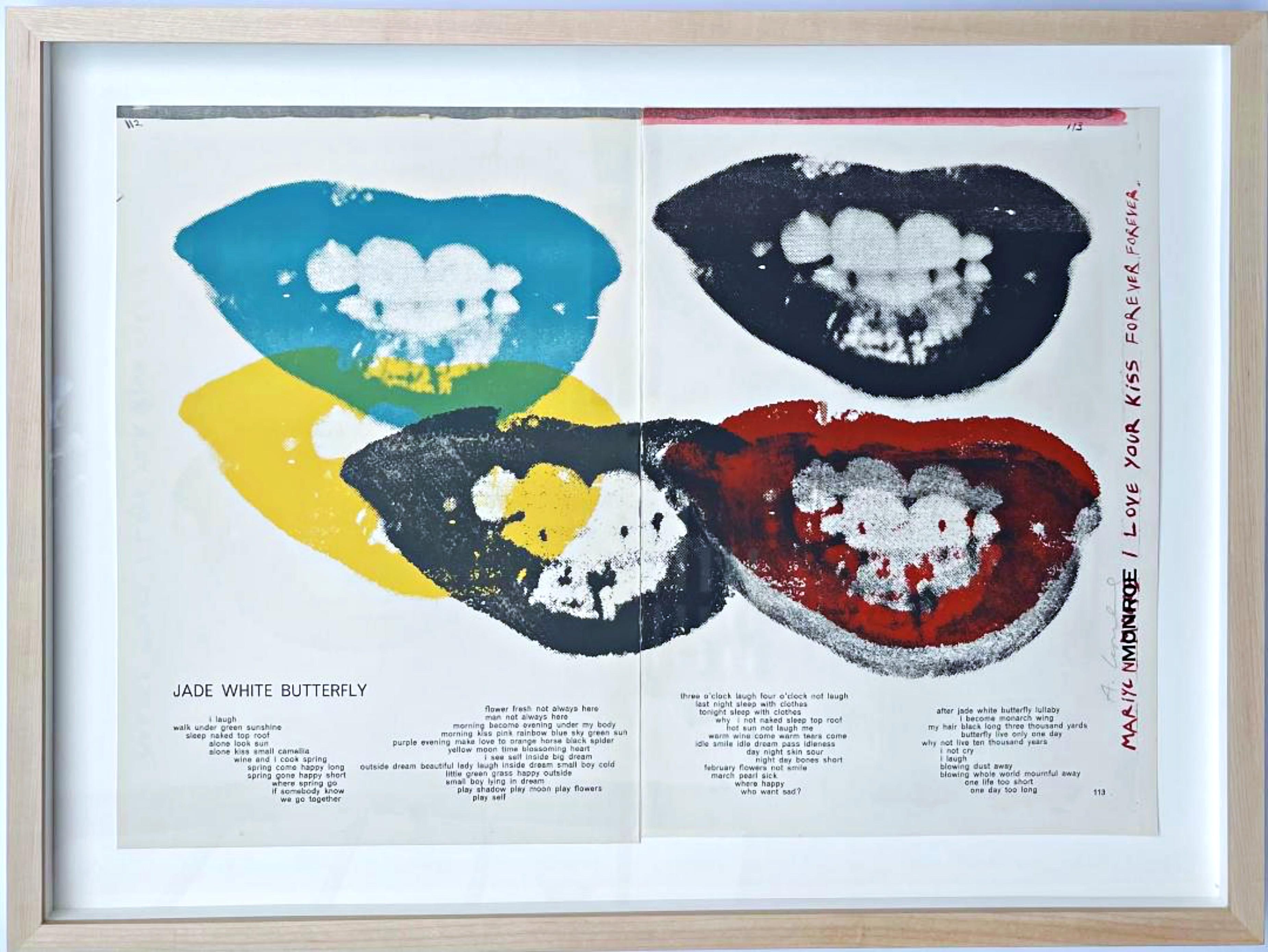 Abstract Print Andy Warhol - Marilyn Monroe I Love Your Kiss Forever Forever, édition Deluxe, signée/n 85/100