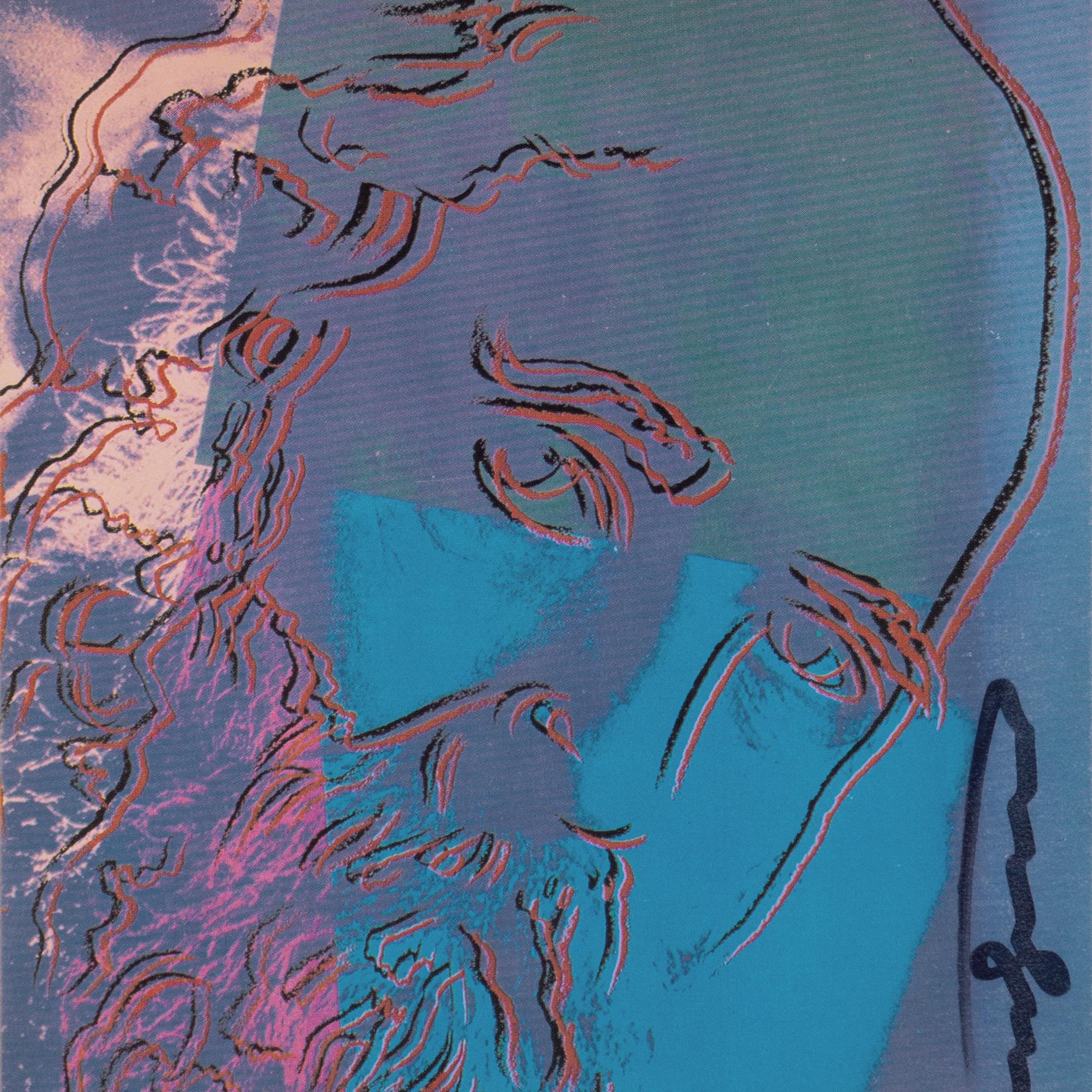Martin Buber', Dieci Ebrei, Pop Art, Filosofia, Palestina, Lowe Art Museum, NYC - Portrait Print Blu di Andy Warhol