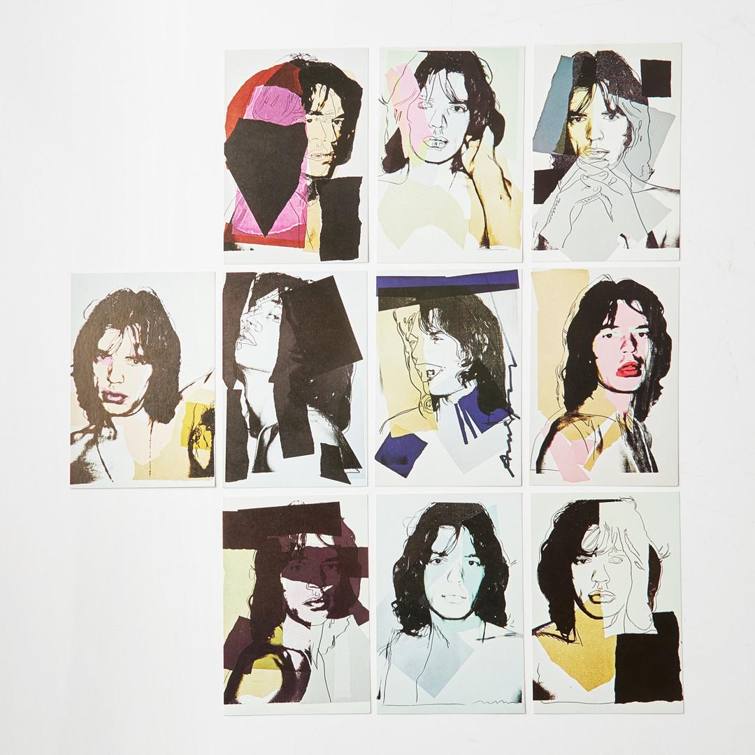 Complete set of 10 offset color lithographs on cream wove paper, edited in 1975
Published by Multiples, Inc., New York, and Castelli Graphics, New York
Each 155×103 mm; 6 1/8×4 1/8 inches, full margins.
One signed by Warhol in felt pen
Based on