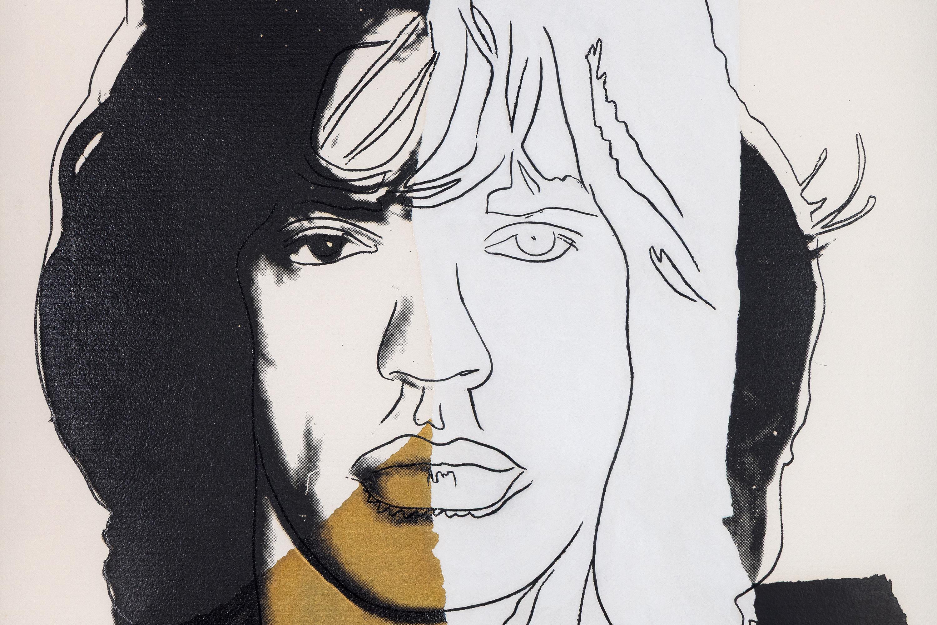 “Mick Jagger” is a screenprint by Andy Warhol. The edition is 220/250 and the artwork is signed lower right, 