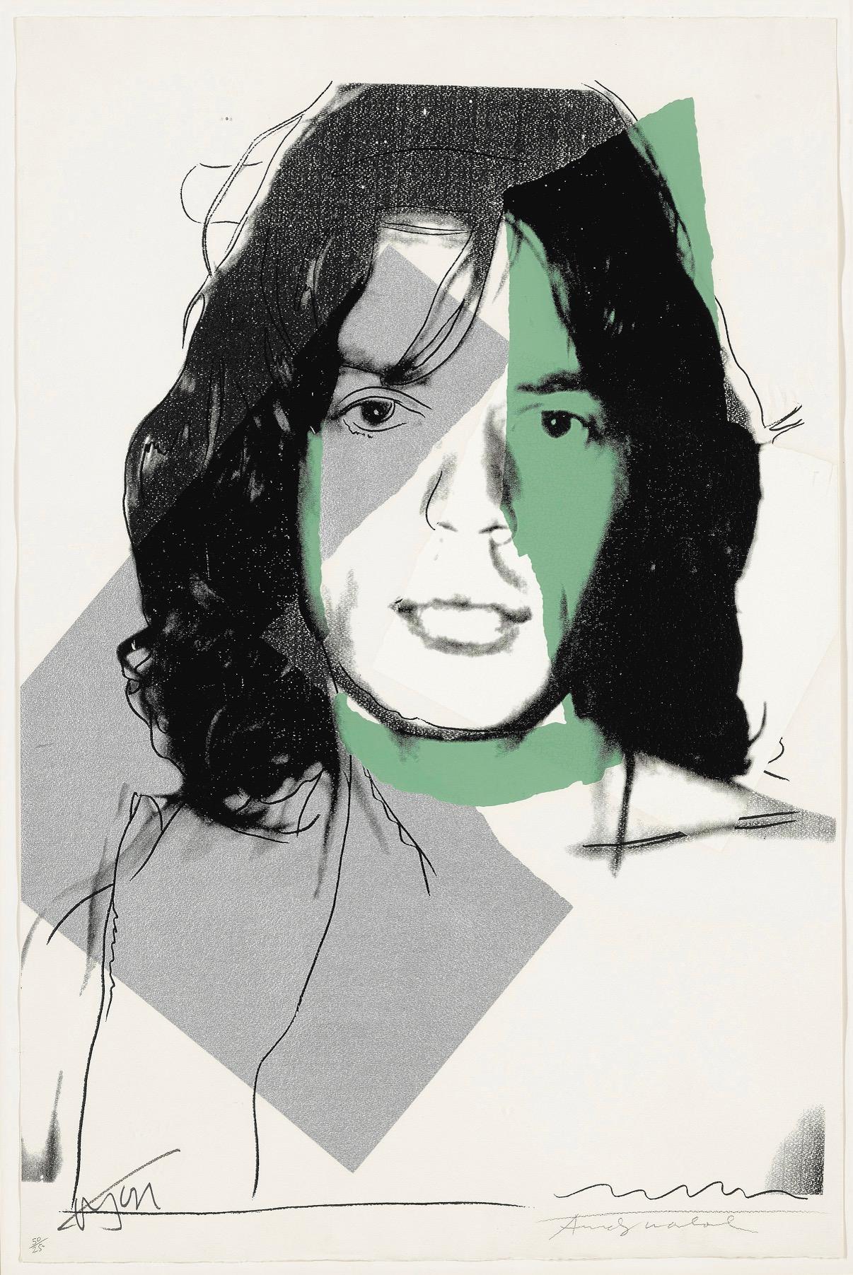 Andy Warhol Portrait Print - Mick Jagger F&S II.138