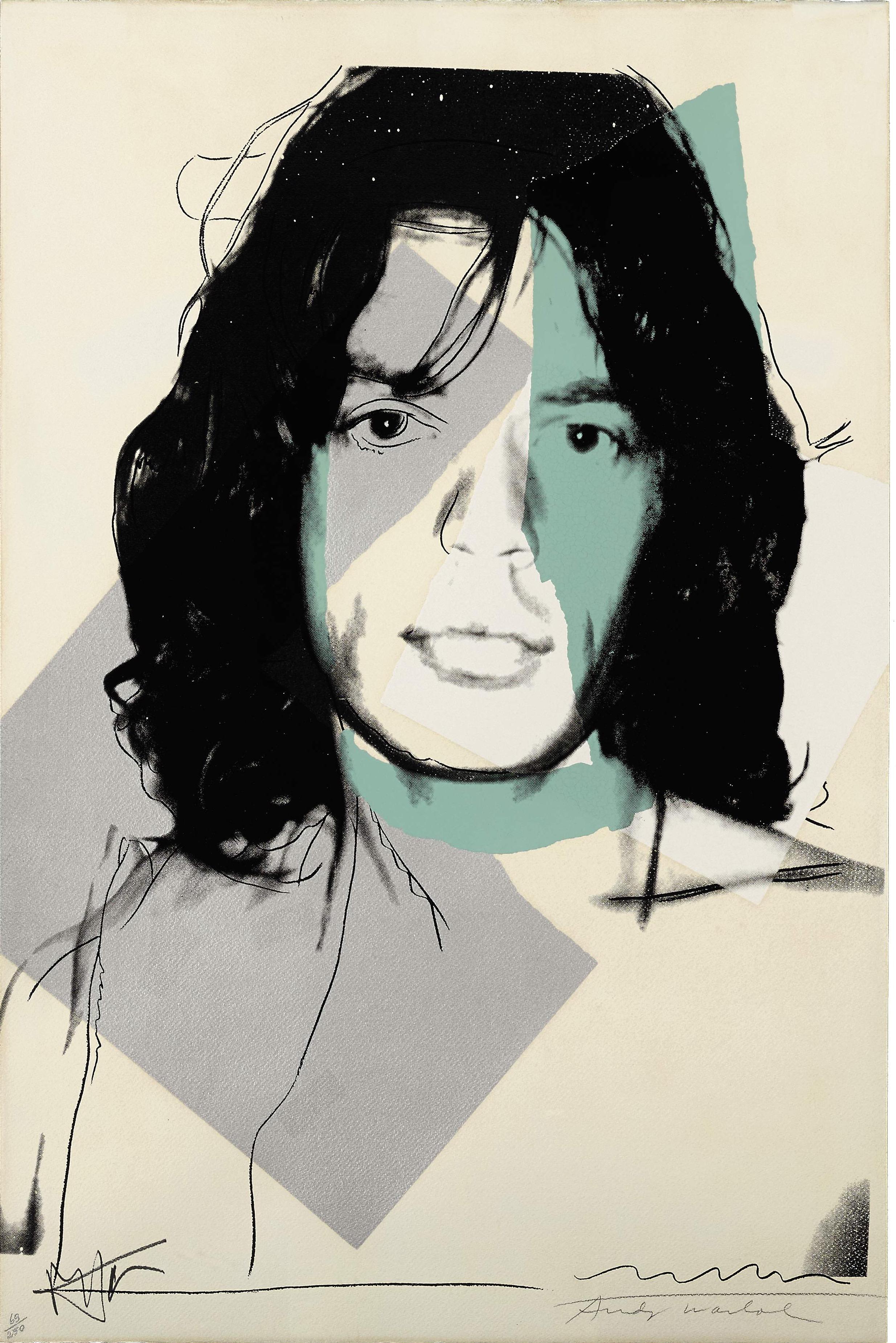 Andy Warhol Portrait Print - Mick Jagger F&S II.138