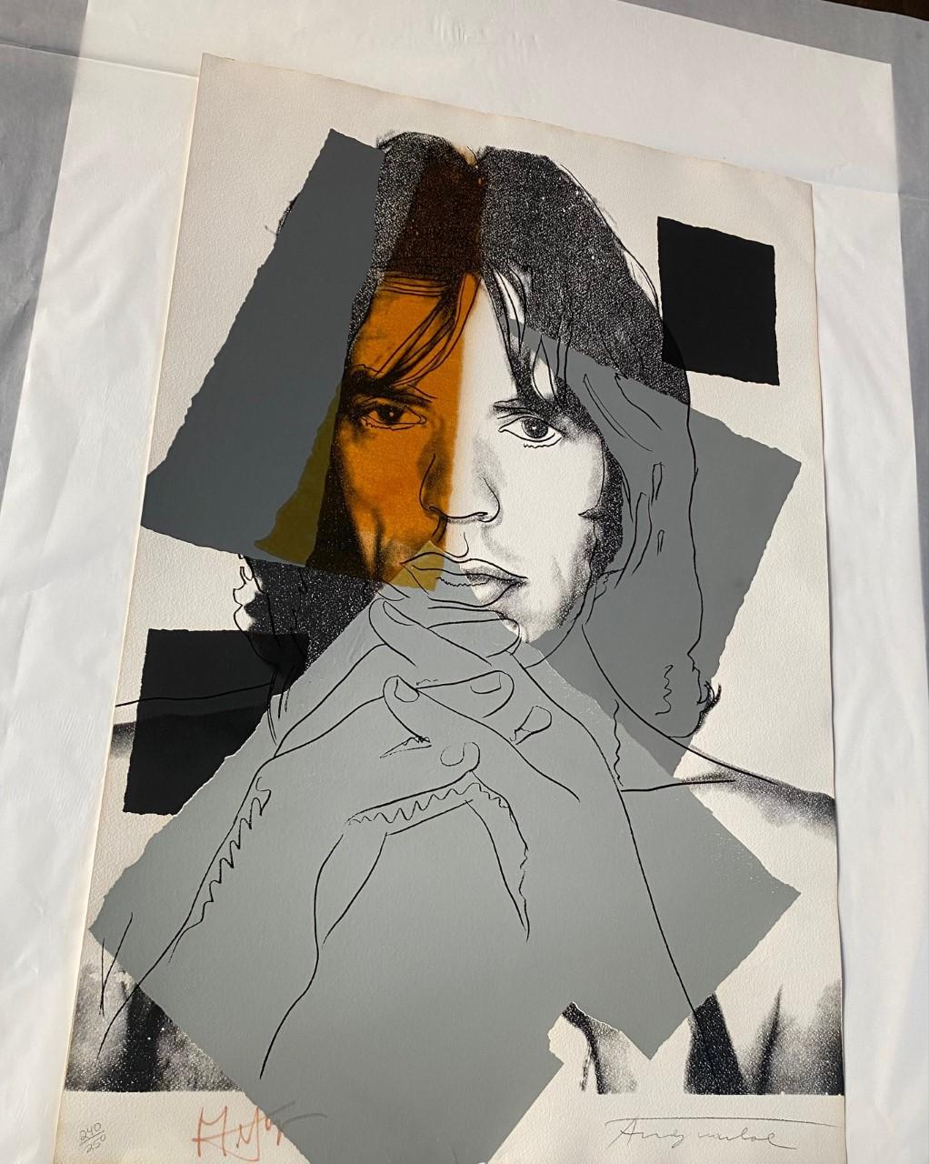 Mick Jagger F&S II.147 - Beige Print by Andy Warhol