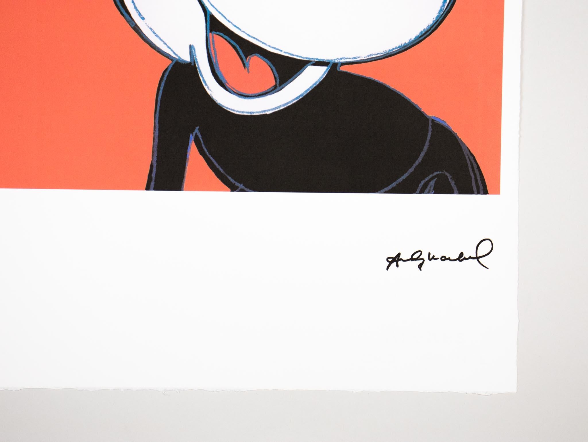 Mickey Mouse - 1983 - Original Lithograph - Limited Edition Print - 4/100 pcs. - Beige Portrait Print by Andy Warhol